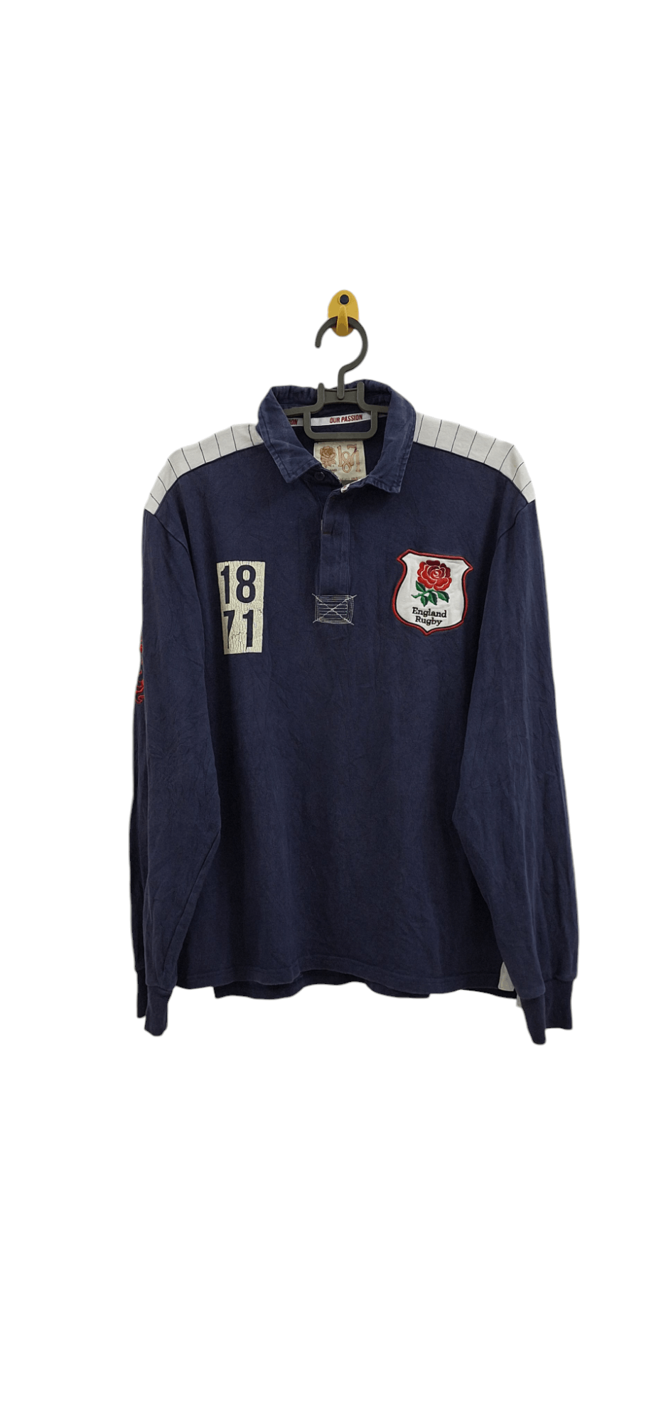 Vintage Vintage England Old Boy Carry Me Home Polo Rugby Size US L / EU 52-54 / 3 - 1 Thumbnail