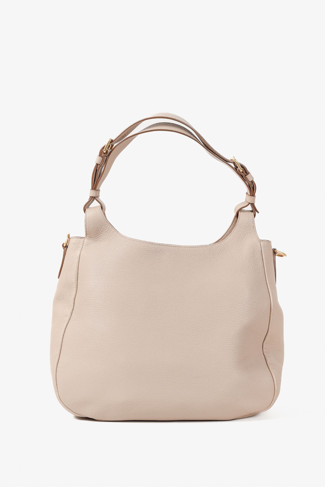 Prada Prada Cammeo Vitello Daino Striped-Crossbody-Strap Hobo Size ONE SIZE - 4 Thumbnail