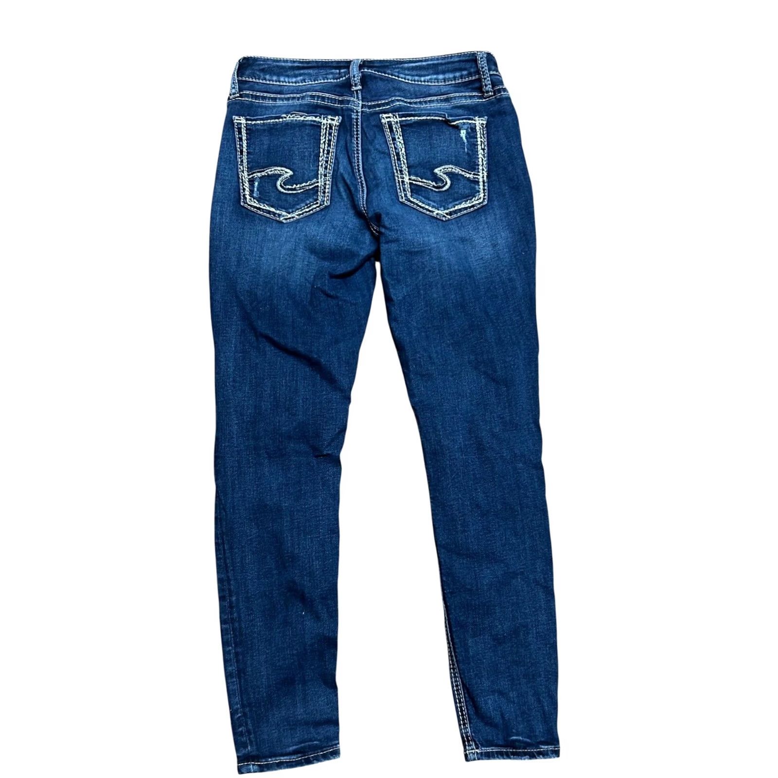 Vintage Silver Jeans Suki Mid Super Skinny Jeans Women’s 30x29 Medium Wash Stretch Denim Jeans 5-Pocket Design Boys? Size 30" / US 8 / IT 44 - 6 Thumbnail