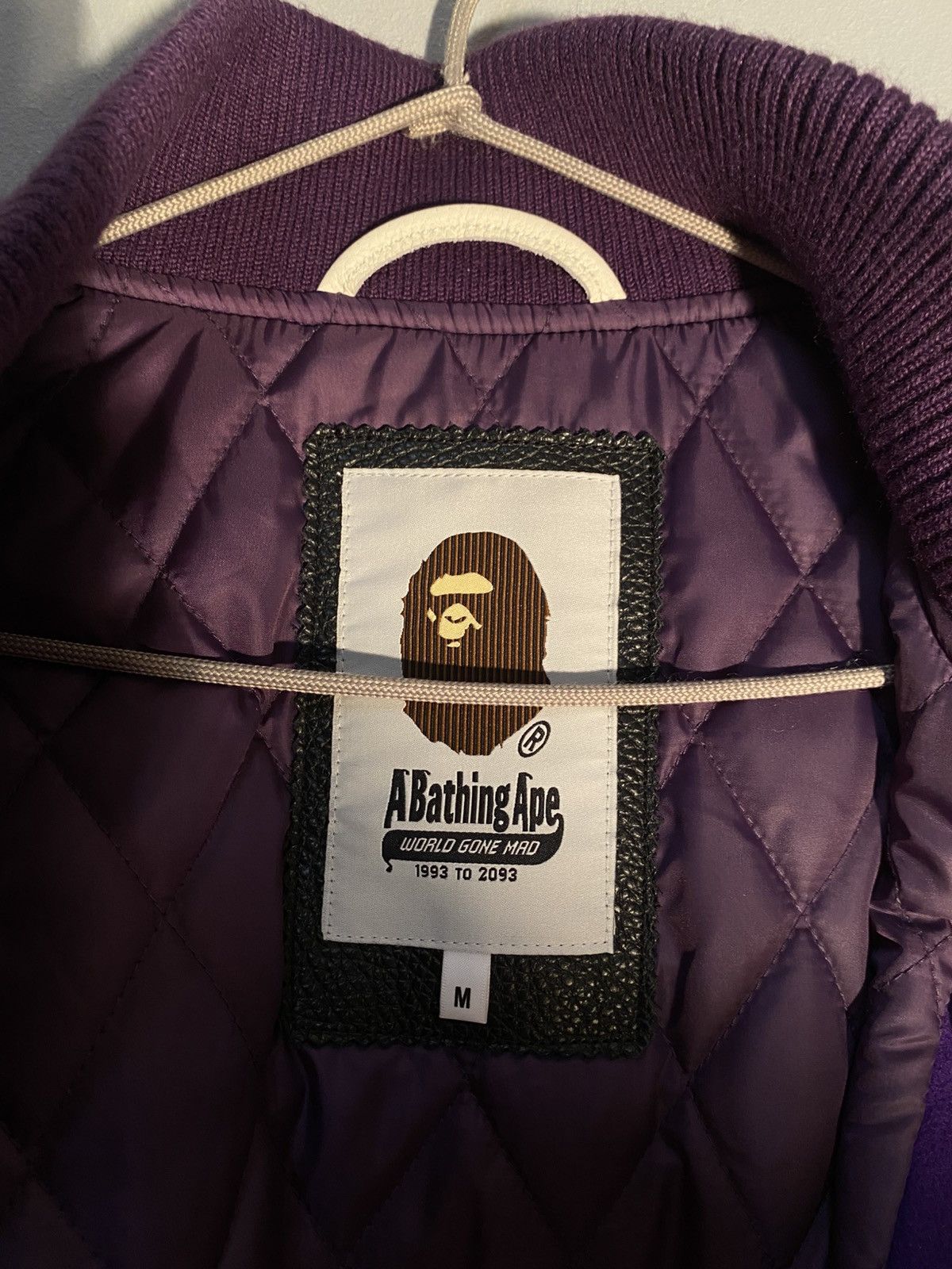 Bape BAPE Varsity Jacket Purple/White (M) - Like New Size US M / EU 48-50 / 2 - 7 Thumbnail