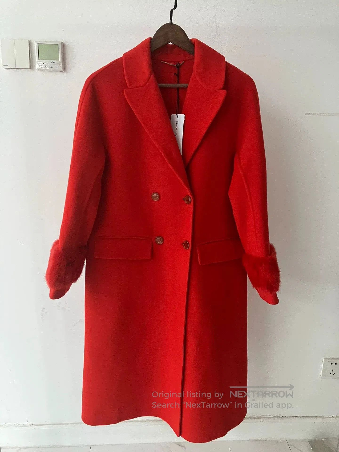 Ermanno Scervino Ermanno Scervino Red Wool Coat. Size M / US 6-8 / IT 42-44 - 3 Thumbnail