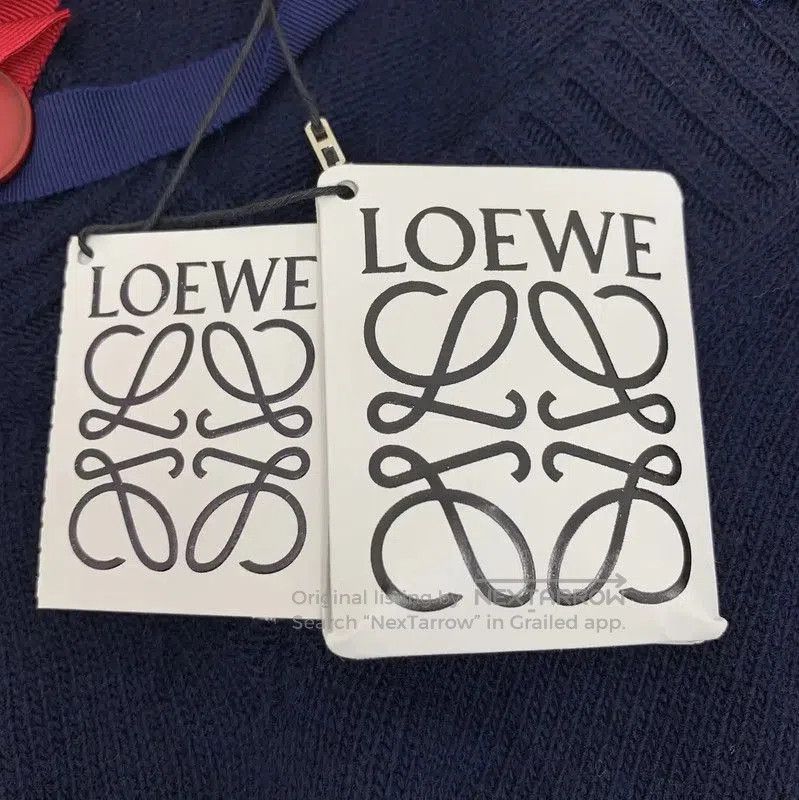 Loewe Loewe Women's Navy Wool Knit Top with Ribbons . Size XS / US 0-2 / IT 36-38 - 6 Thumbnail