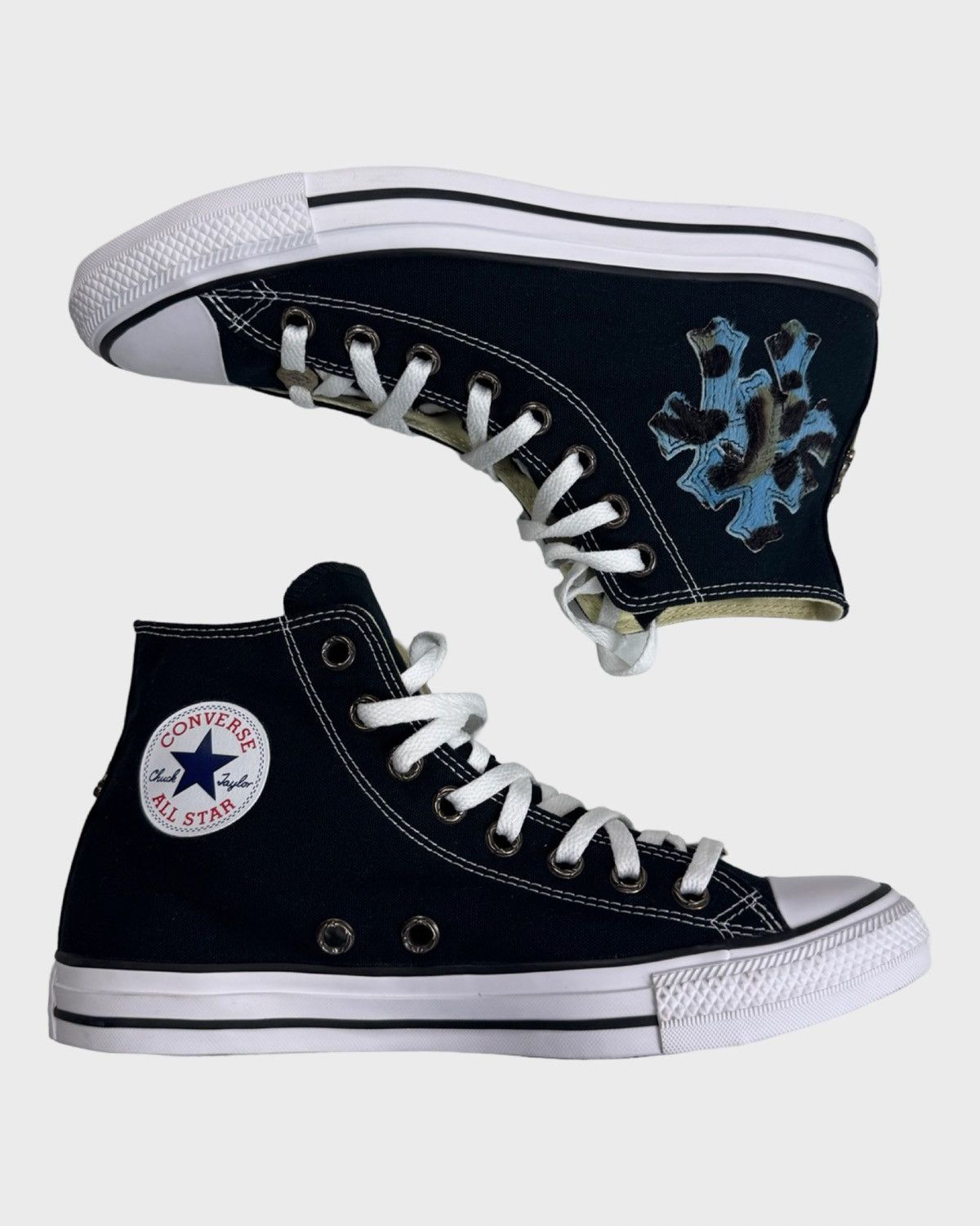 Pre-owned Chrome Hearts X Converse Chucks 1of1 St Barths High Top Shoes In Black