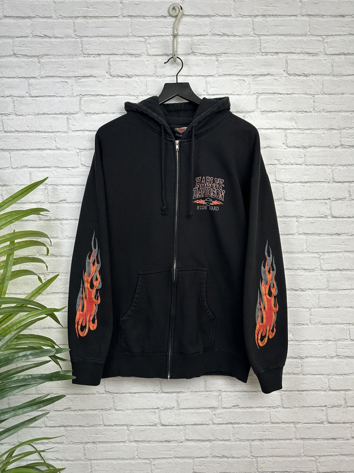 Harley Davidson (XL) SICK FLAMES Harley Davidson Zip Up Hoodie Size US XL / EU 56 / 4 - 3 Thumbnail