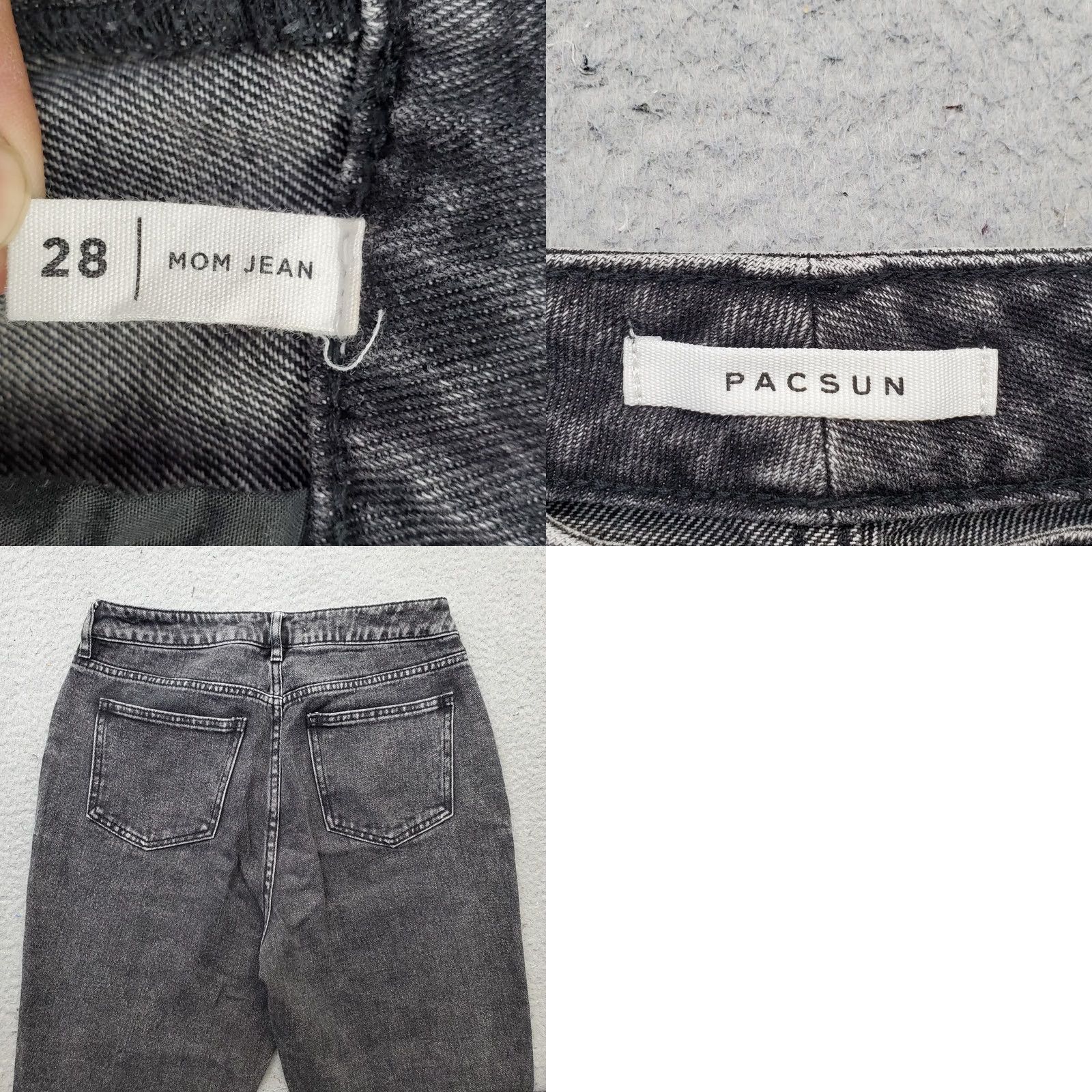 Pacsun PacSun Mom Jeans Womens 28 Black Denim Stretch Dark Wash Whiskered Straight Leg Shirt? Size 28" / US 6 / IT 42 - 8 Thumbnail