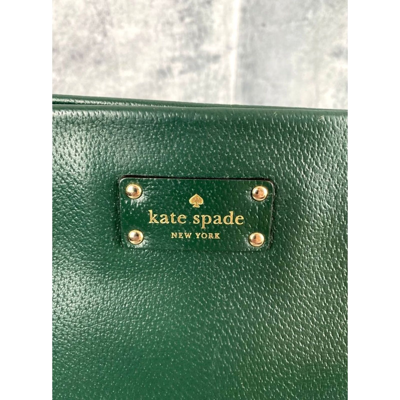 Vintage kate spade new york Handbag Green Double Handles Outdoor Tote Bag Women Kate Spade New York Green Tote Bag with Zipper Adjustable Strap Size ONE SIZE - 7 Thumbnail