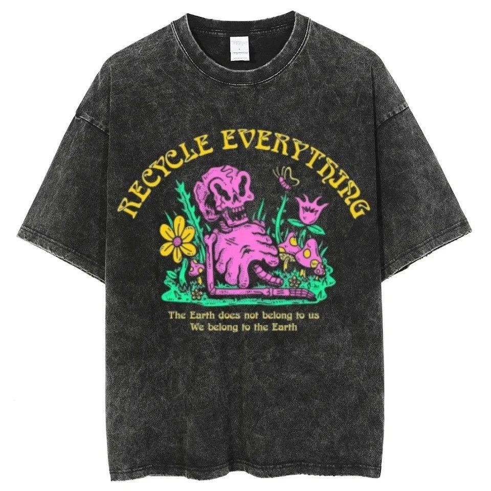 90s Skulls Printed Vintage Oversized T Shirt