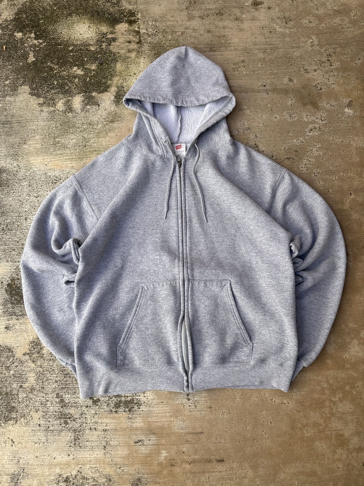 Vintage Vintage 90s Gray Black Boxy Zipup Hoodie Medium Size US M / EU 48-50 / 2 - 1 Thumbnail