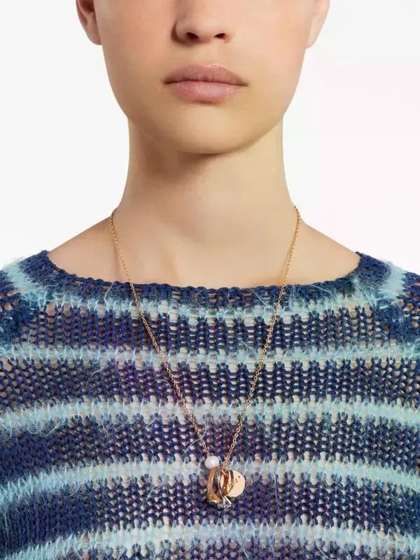 Marni o1w1db11125 Size:OS/Ring-Pendant Chain Necklace in Golden Size ONE SIZE - 4 Thumbnail
