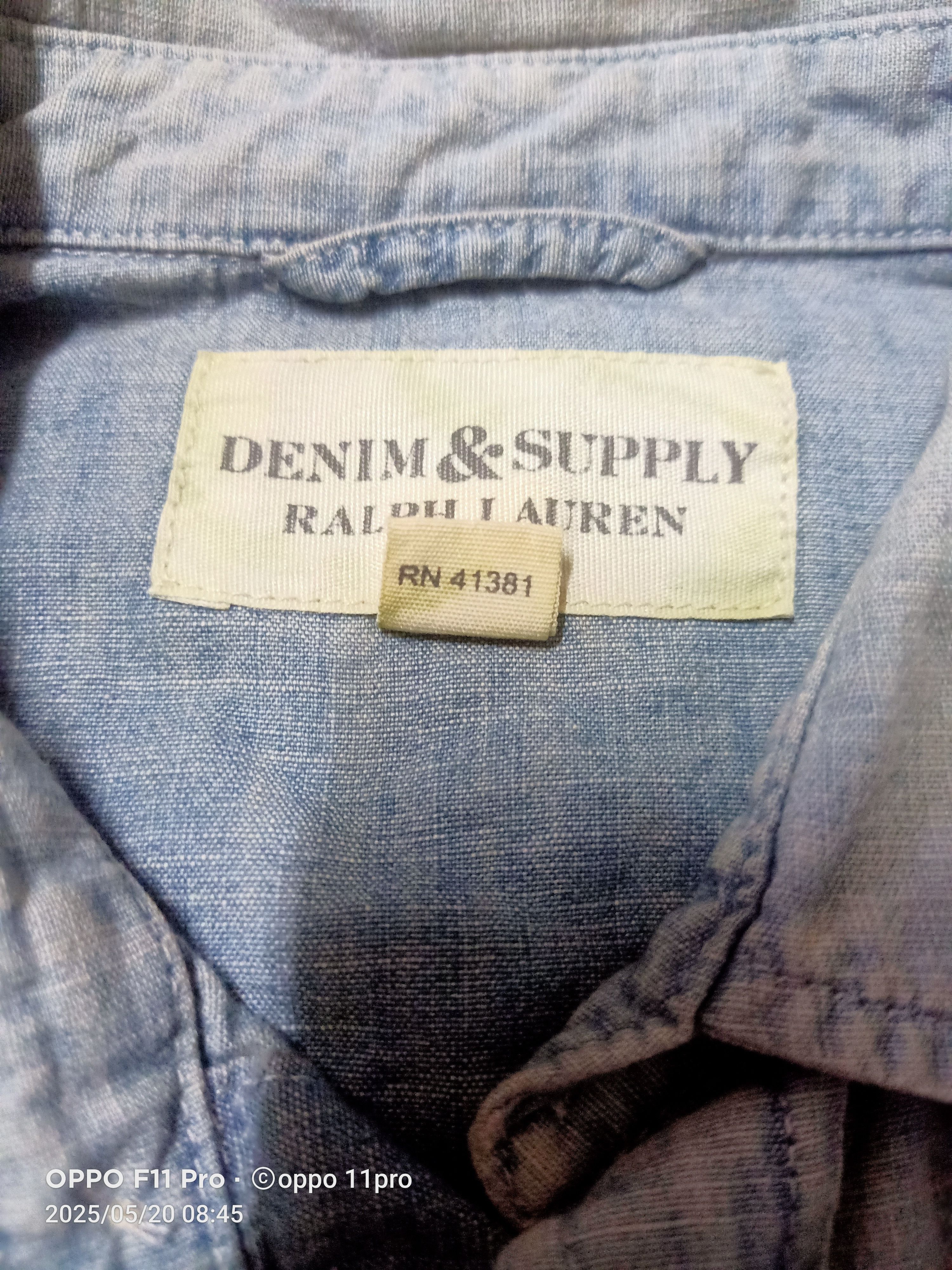 Denim & Supply Ralph Lauren × Polo Ralph Lauren × Vintage Polo Ralph Lauren Chambray Cotton Poket Size US S / EU 44-46 / 1 - 4 Thumbnail