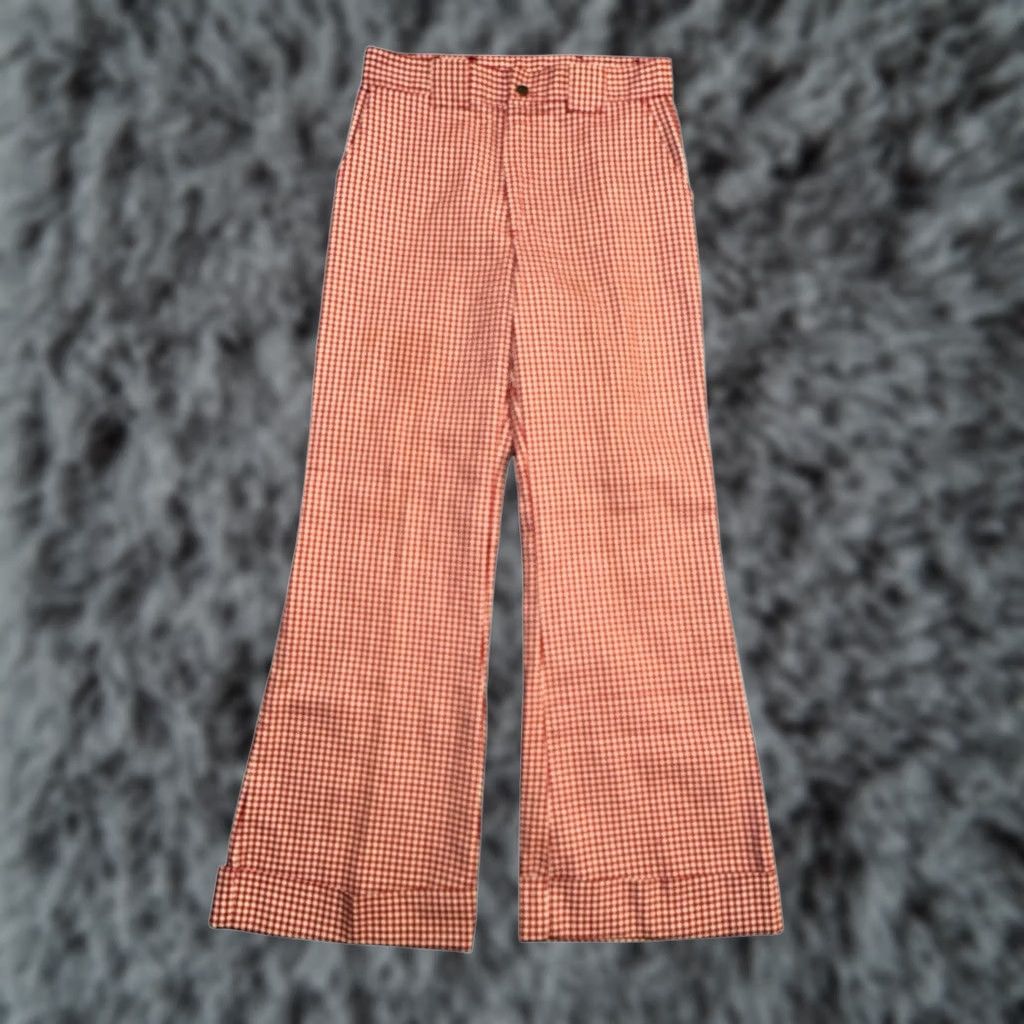 Vintage VINTAGE 70s Red And White Trousers Funky Disco Clubwear XL 32x32 Size 40" / US 18 - 1 Thumbnail