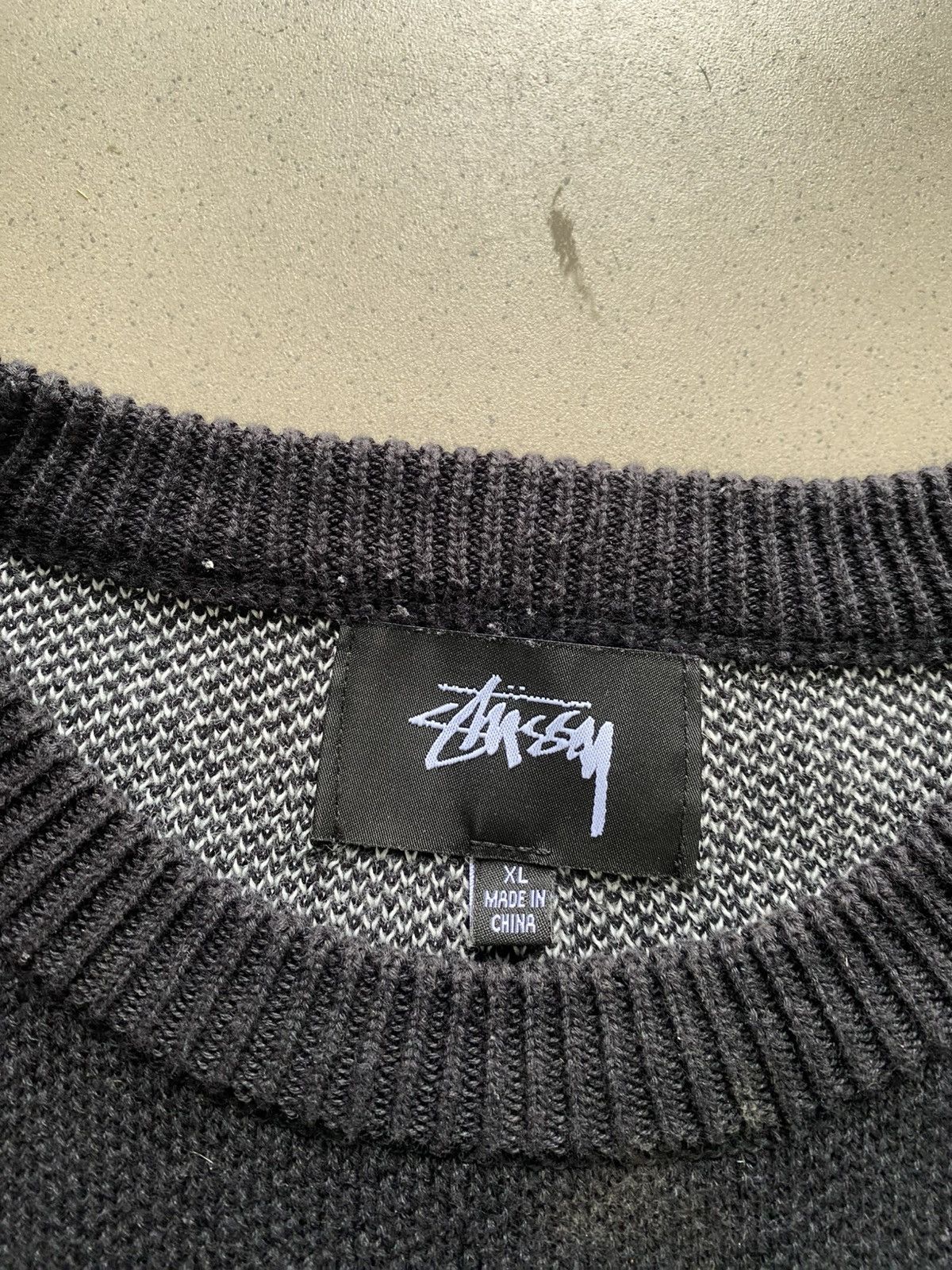 Stussy stock big logo knit sweater pullover
