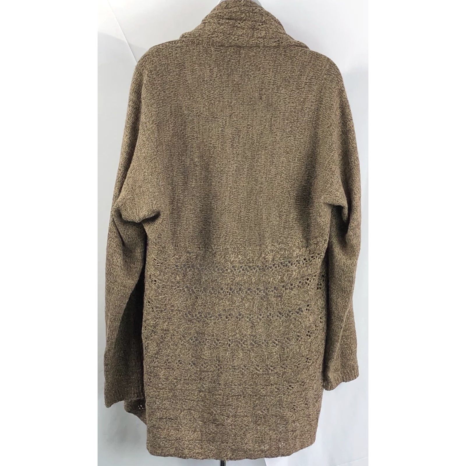 Vintage VINTAGE Karen Scott Cardigan Sweater L Brown Open Front Wide Shawl Collar Grunge Boho Y2K Womens Size L / US 10 / IT 46 - 3 Thumbnail