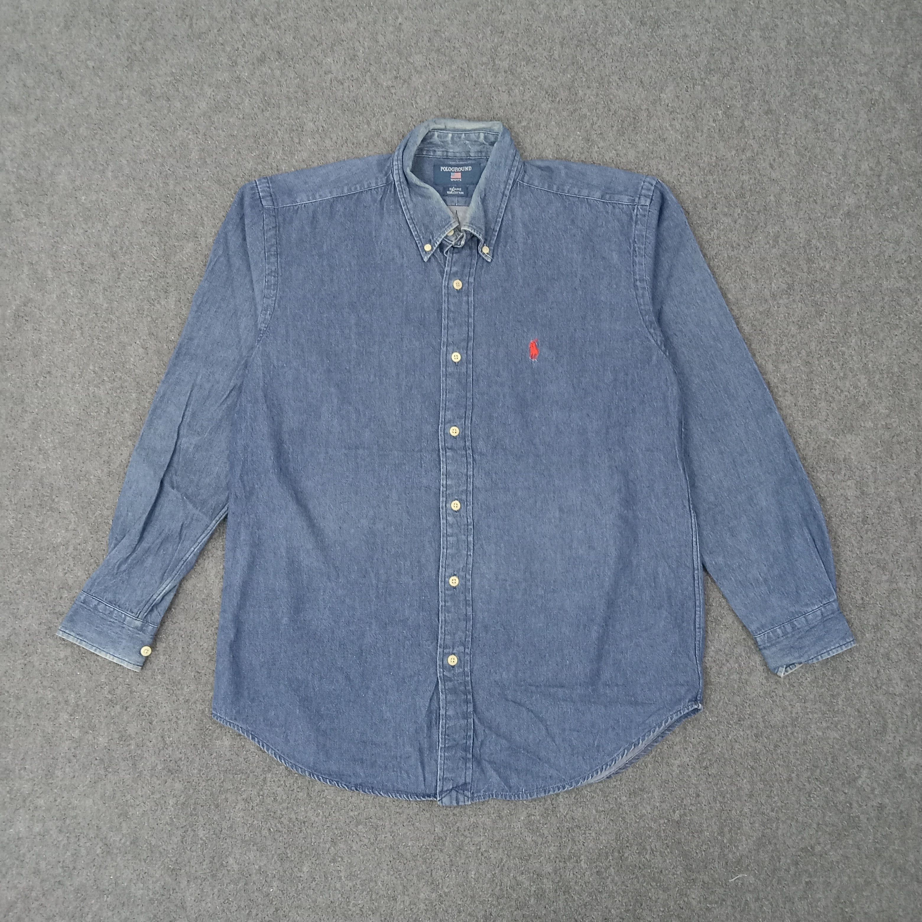 Polo Ralph Lauren PoloGround Sport Denim Button Up Shirt C259N73 Size US M / EU 48-50 / 2 - 1 Thumbnail
