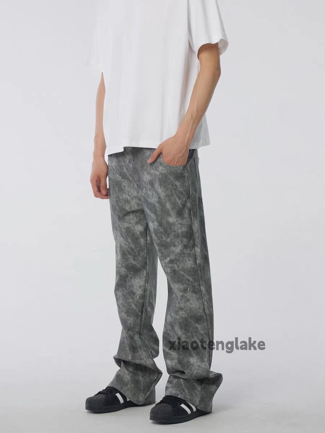 Designer × Japanese Brand × Vintage washed faded pattern yuppie bootcut hiphop pants Size US 32 / EU 48 - 1 Thumbnail