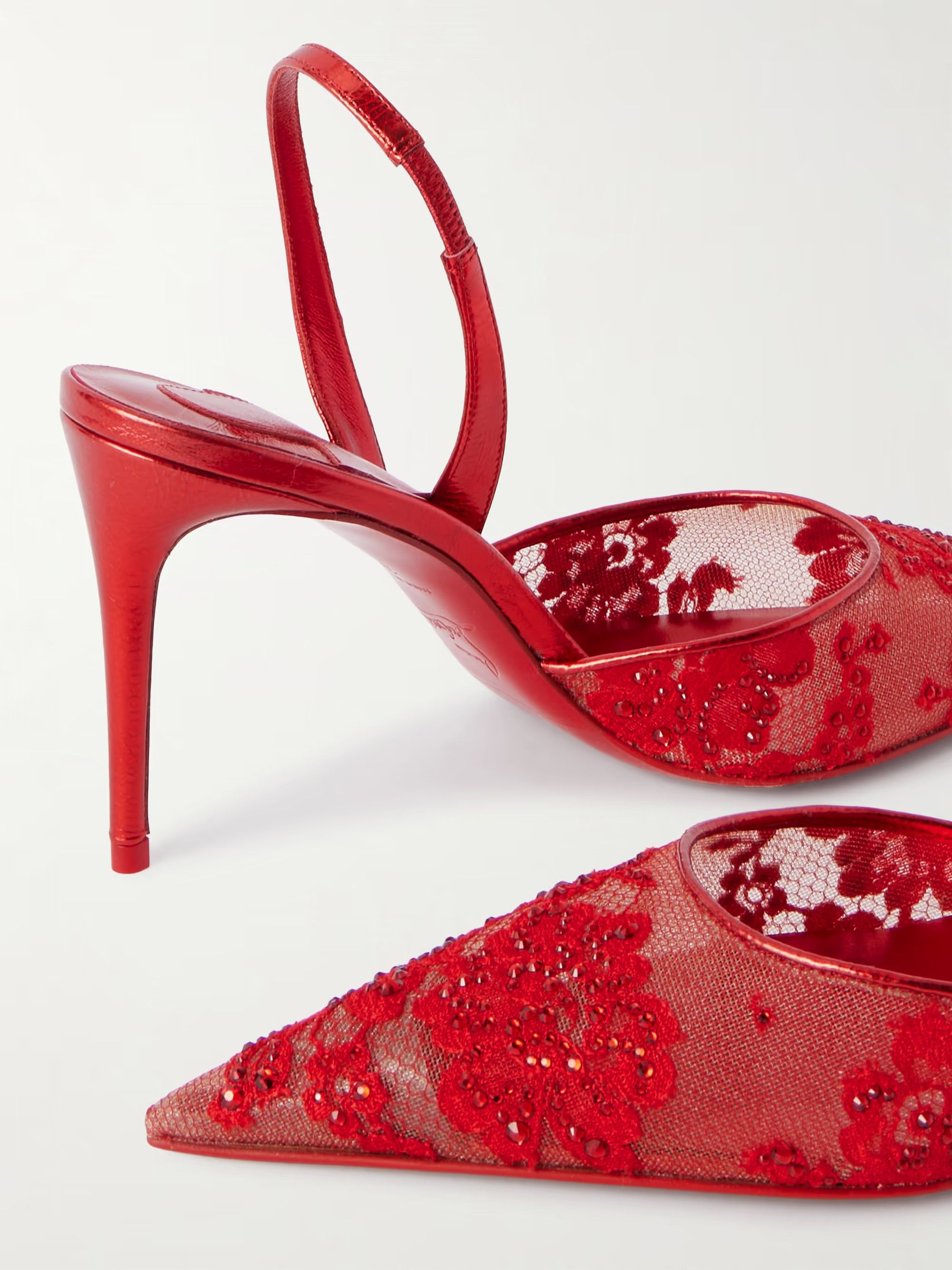 Christian Louboutin os11x0326 Kate Max Slingback Sandals in Red Size US 9.5 / IT 39.5 - 4 Thumbnail