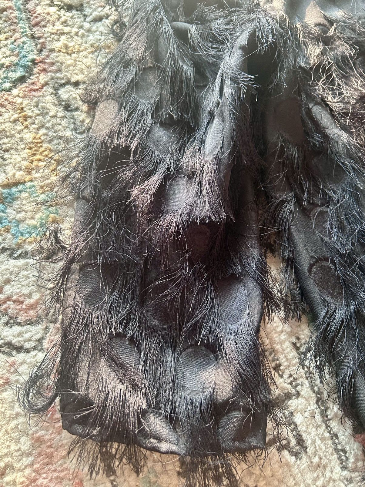 Zara Zara Black Feather-Patterned Top Size XS / US 0-2 / IT 36-38 - 3 Thumbnail