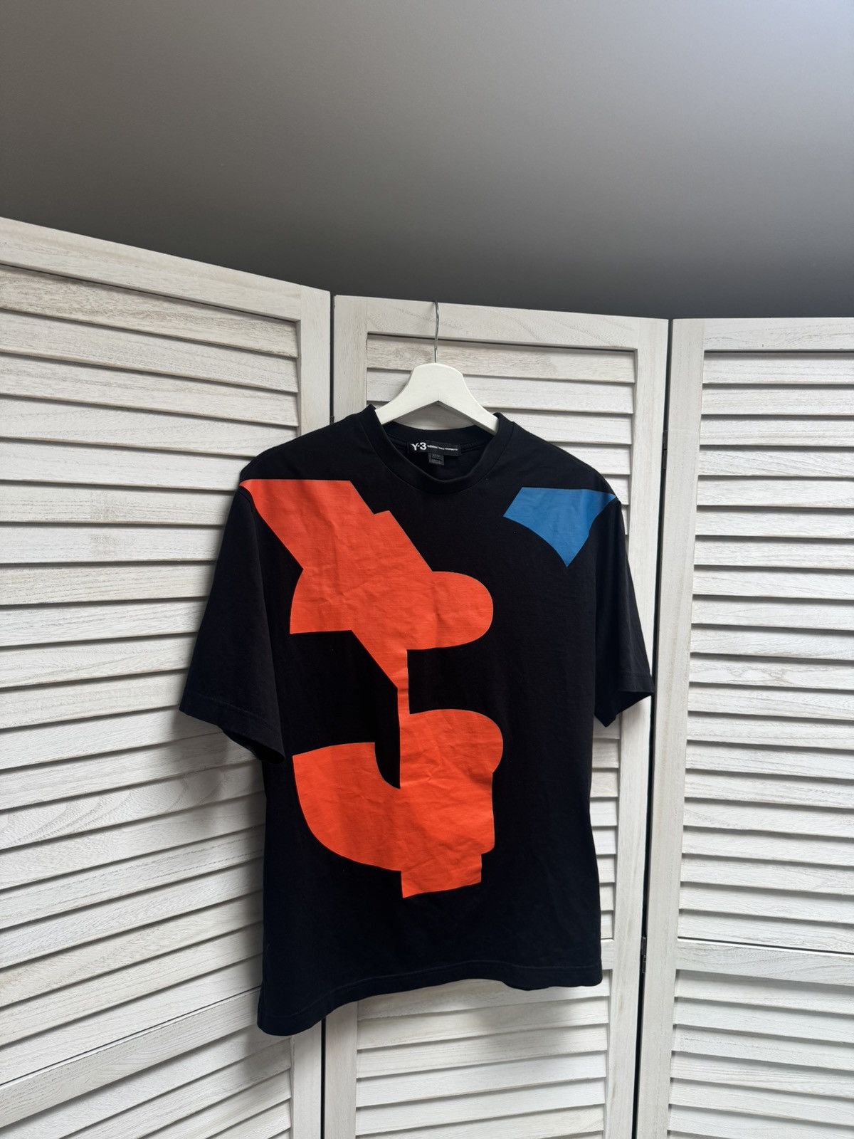 Men's Luxury T Shirt Adidas Y3 YOHJI YAMAMOTO Black Big Log
