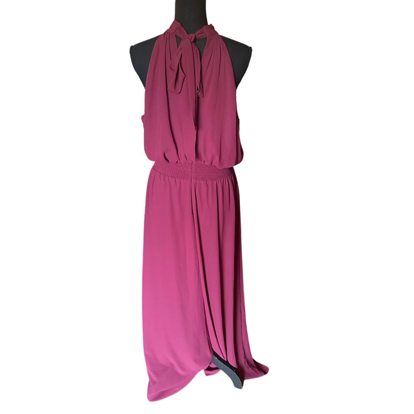 Vince Camuto Vince Camuto Tie-Neck Chiffon Overlay Jumpsuit – Women’s L Size 32" / US 10 / IT 46 - 5 Thumbnail