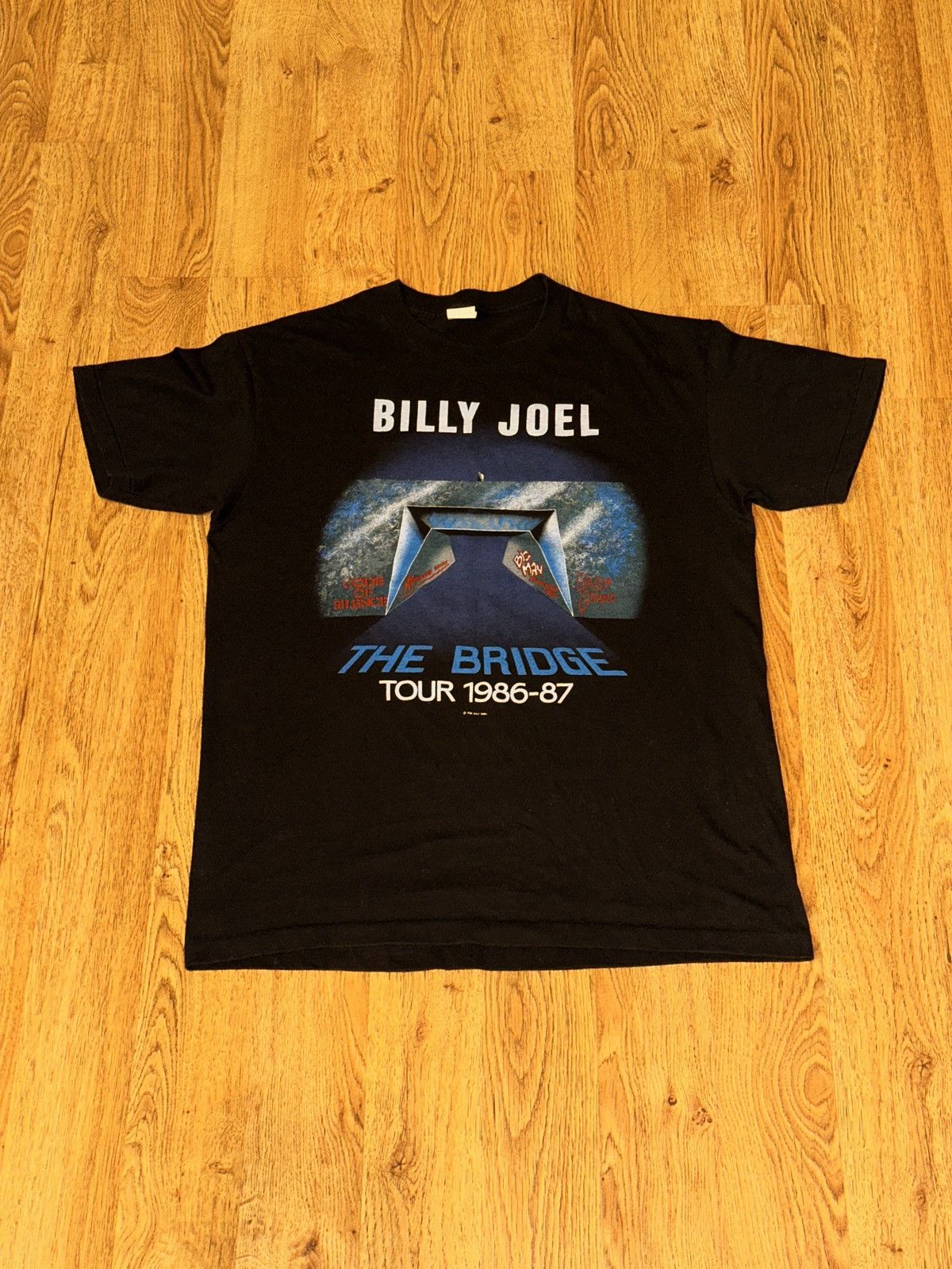 Band Tees Vintage Billy Joel Tee XL The Bridge Tour 1986 Concert Tee Size US L / EU 52-54 / 3 - 1 Thumbnail