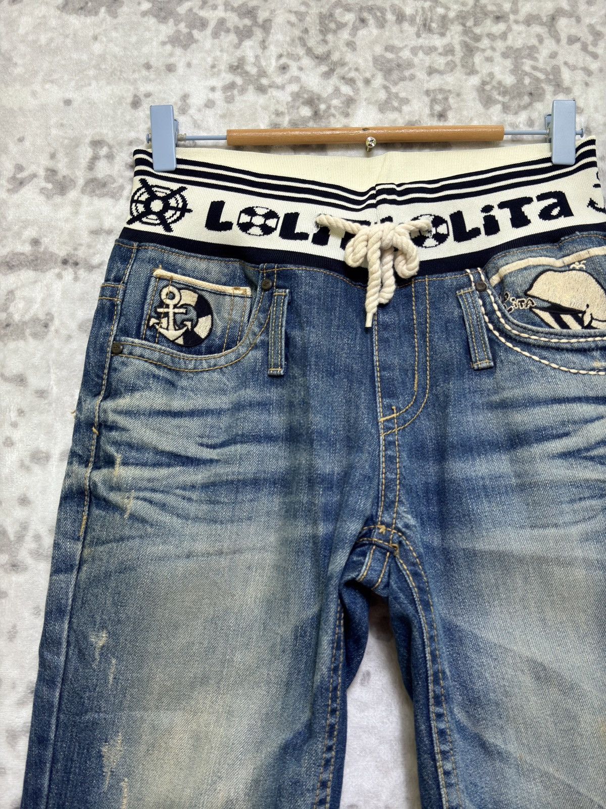 Hysteric Glamour Vintage Lolita Whale Tail Embroidery Waistband Denim Jeans Size US 28 / EU 44 - 4 Thumbnail