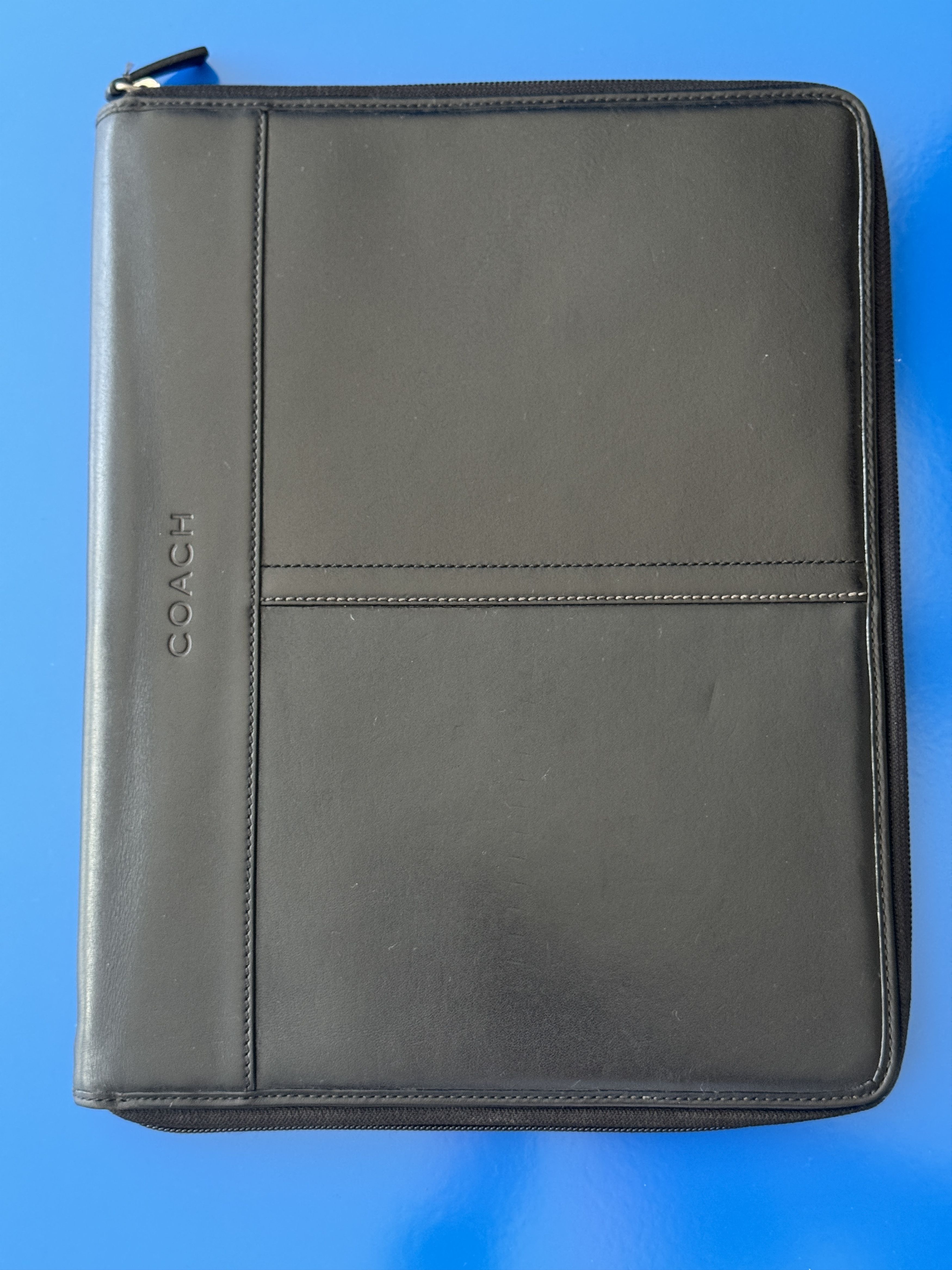 Coach Coach Black Leather Zip Portfolio Organizer – Excellent Cond Size ONE SIZE - 1 Thumbnail