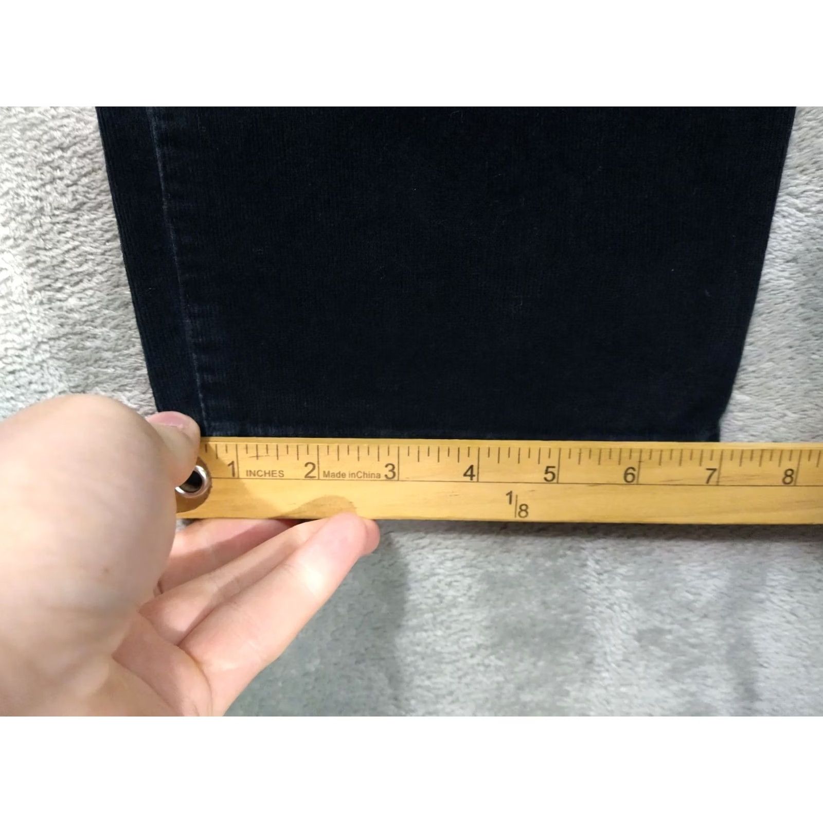 J. Jill J. Jill Pants Womens 12 Black Corduroy Straight Leg Mid Rise Stretch Cotton Regular Inseam 29.5 in Front Flat Front Size 34" / US 12 / IT 48 - 6 Thumbnail
