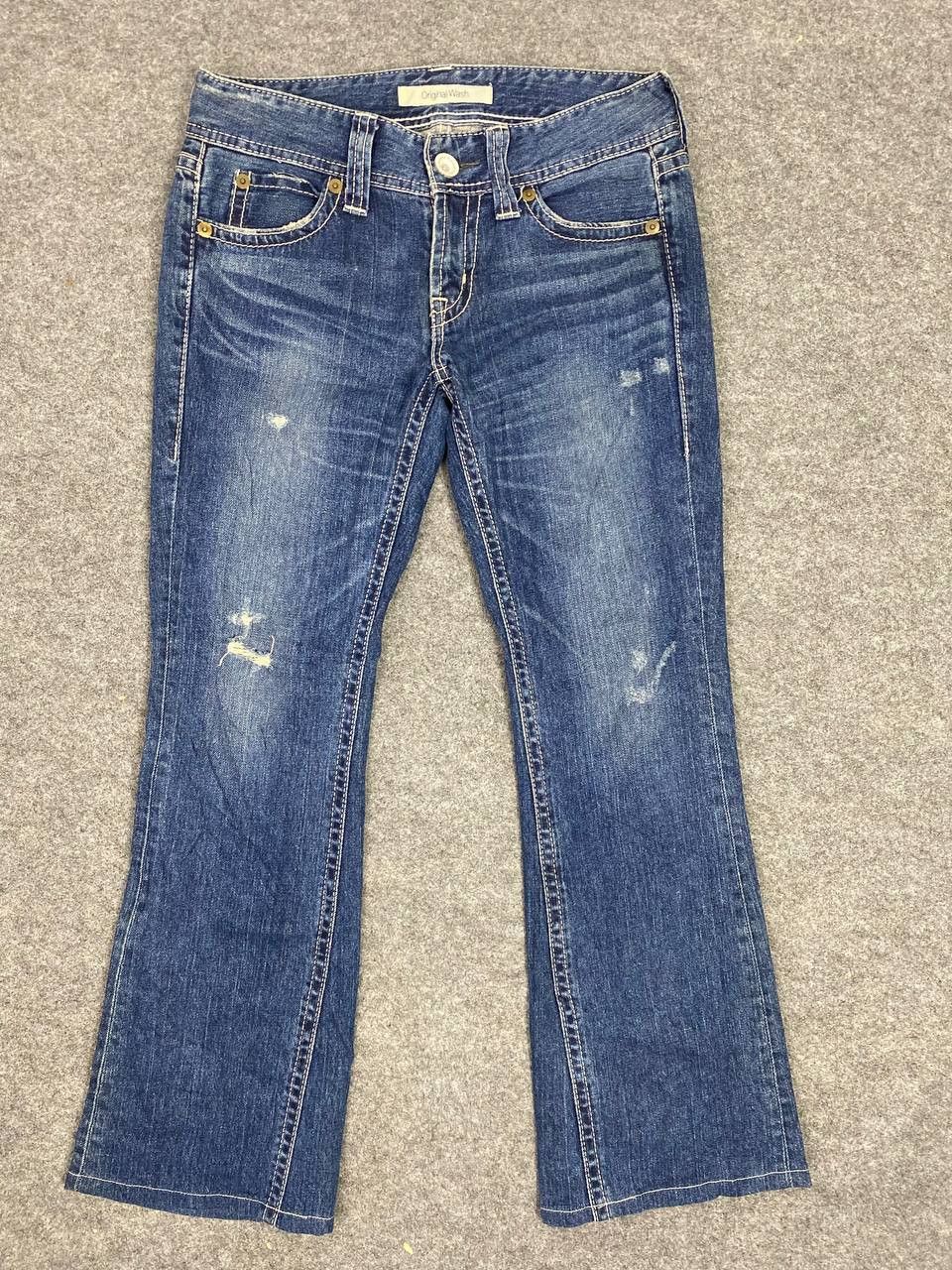 Uniqlo vintage uniqlo japanese bootcut flare distressed denim Size 32" / US 10 / IT 46 - 6 Thumbnail