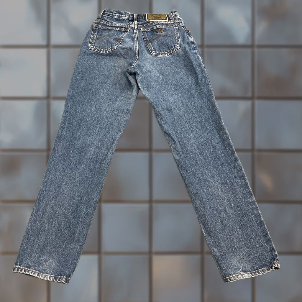 Vintage Armani Jeans Jeans High Waist Mom 6 Womens Blue 90s Vintage Denim 5-Pocket Rise 11 Slim Regular Size 28" / US 6 / IT 42 - 1 Thumbnail