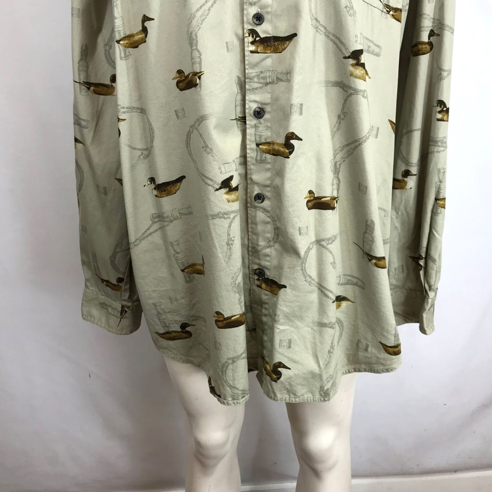 Vintage Columbia River Lodge Men's XXL Long Sleeve Duck Print Button Down Shirt Size US XXL / EU 58 / 5 - 3 Thumbnail