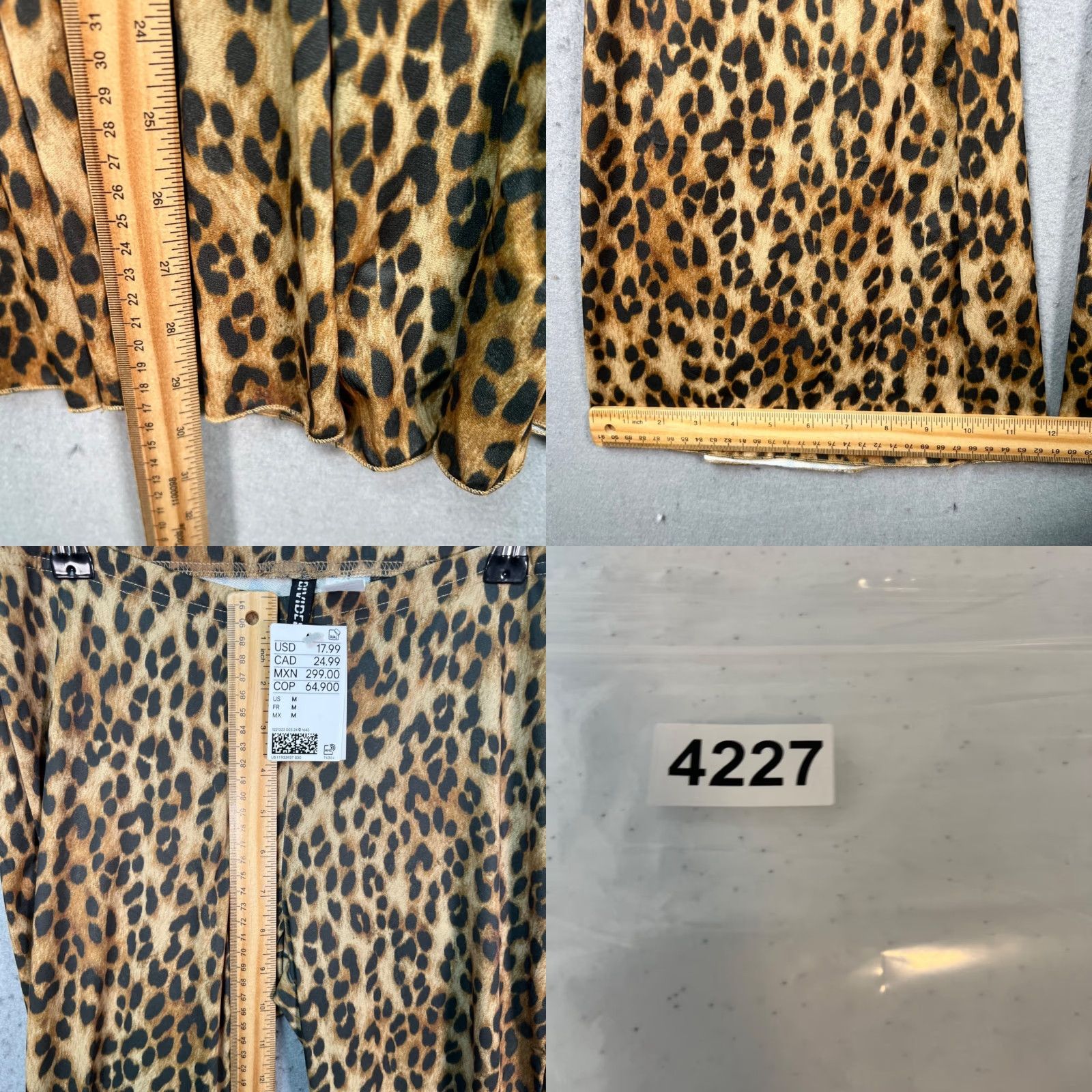 H&M H&M Womens Size Medium Leopard Print Flared Pants Stretchy Polyester Blend Size 32" / US 10 / IT 46 - 8 Thumbnail