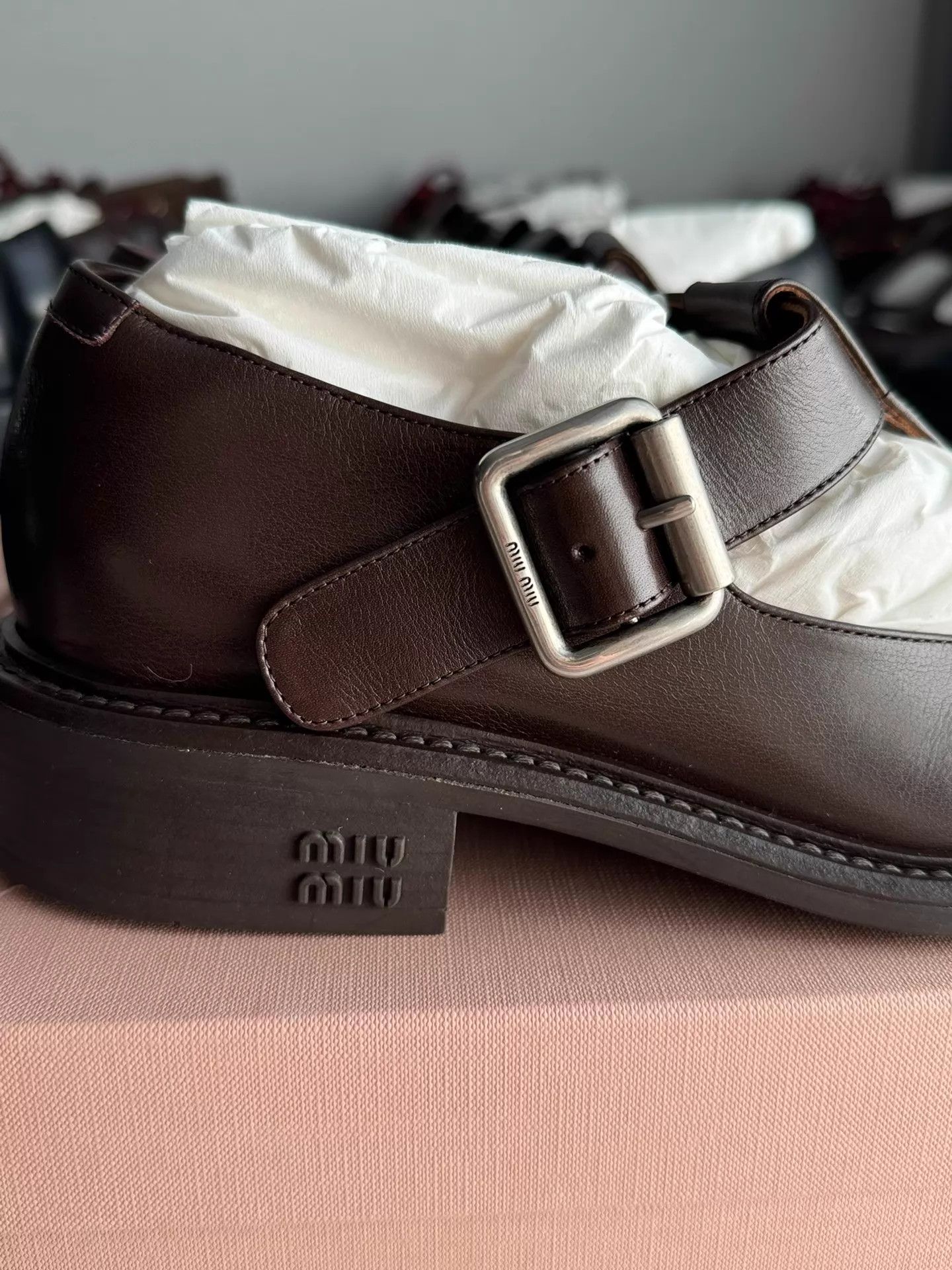 Miu Miu MIU MIU Mary Jane T-strap leather shoes brown 36 Size US 5.5 / IT 35.5 - 6 Thumbnail