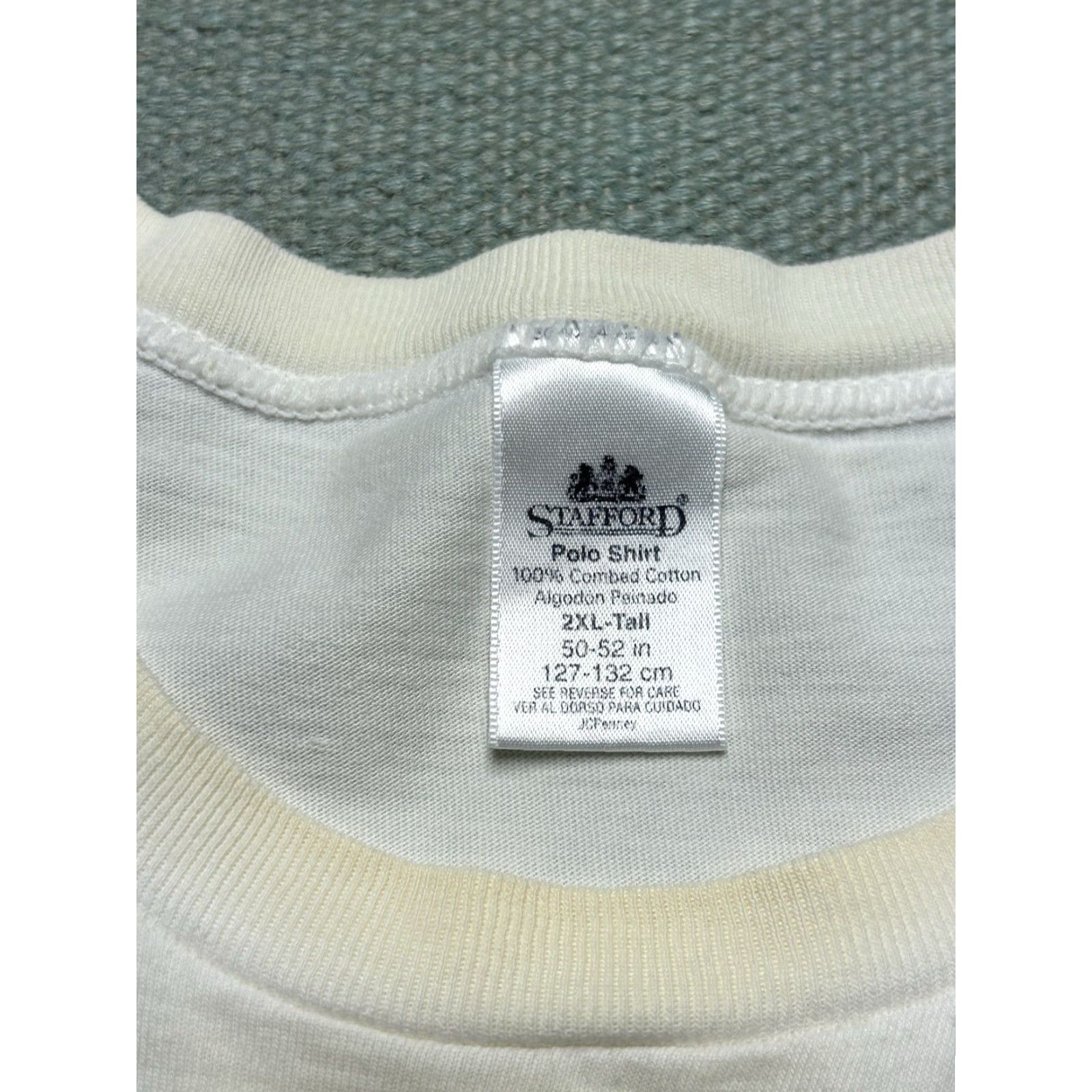 Stafford VINTAGE 90s STAFFORD White T-Shirt Men XL Tall Cotton Single Stitch Worn Soft Size US XL / EU 56 / 4 - 6 Thumbnail