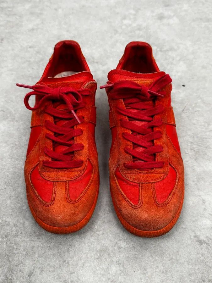 Maison Margiela Maison Margiela Replica Gats Triple Red Leather Sneakers Size US 7 / IT 37 - 3 Thumbnail
