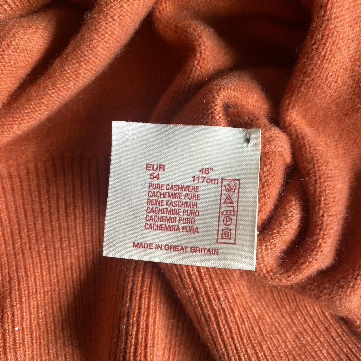 Alan Paine Vintage Alan Paine Pure Cashmere Orange Blank Knit Sweater Size US XL / EU 56 / 4 - 3 Thumbnail