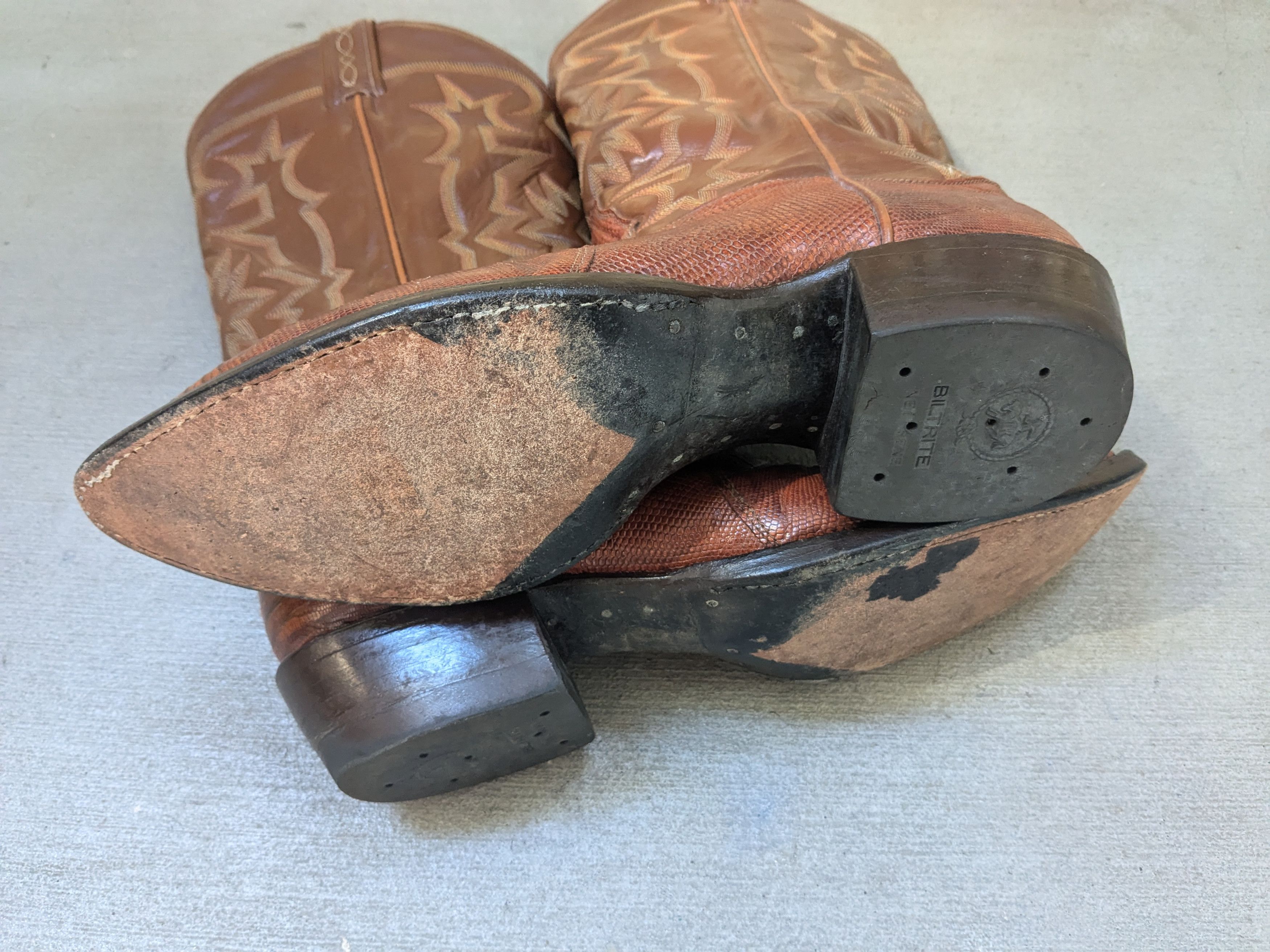 Tony Lama Tony Lama Cowboy Boots Lizard Brown 9.5 D Botas USA Size US 9.5 / EU 42-43 - 17 Thumbnail