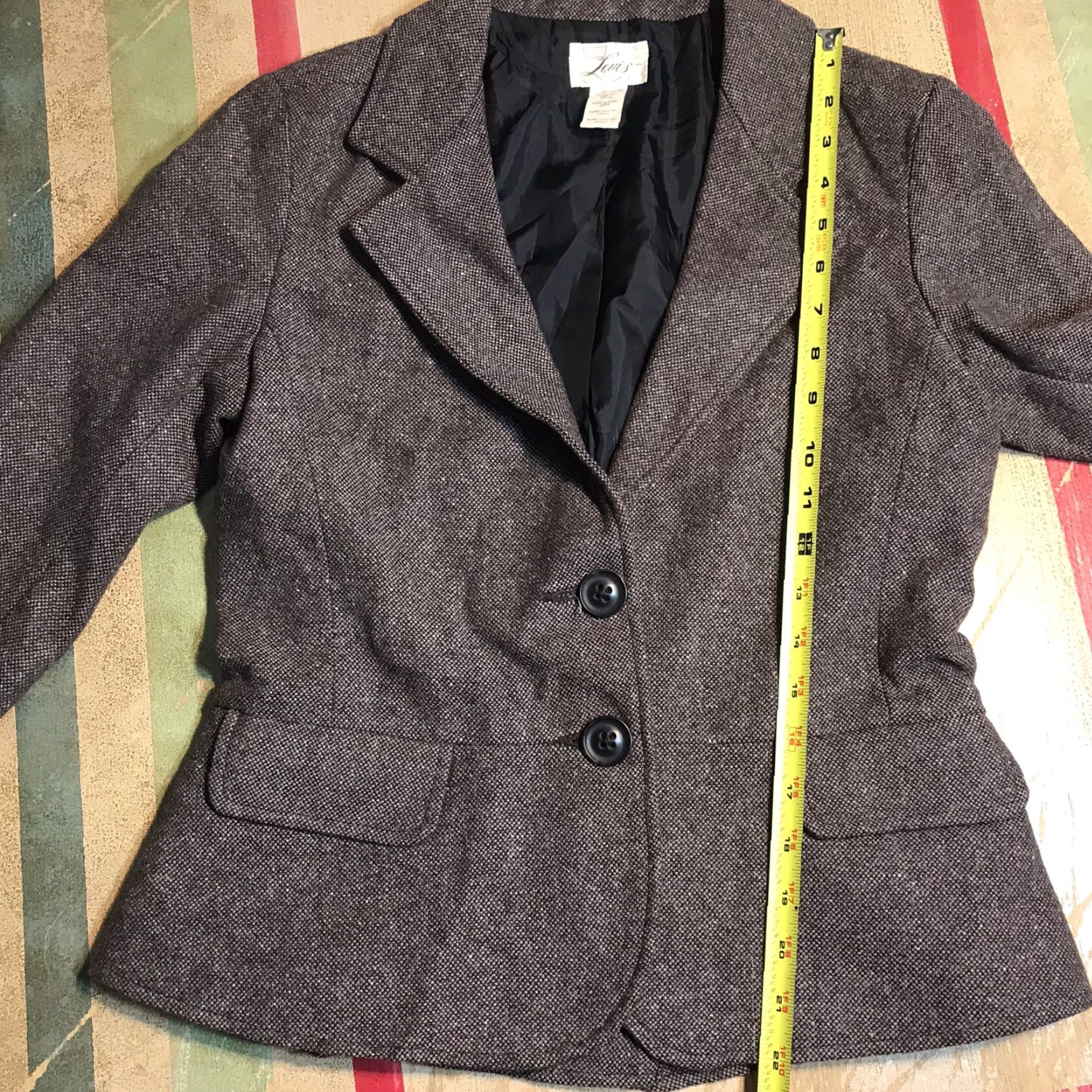 Levi's Levis Blazer Womens Small Tag Brown Wool Blend Tweed Padded Elbows Flecks Jacket Size S / US 4 / IT 40 - 7 Thumbnail