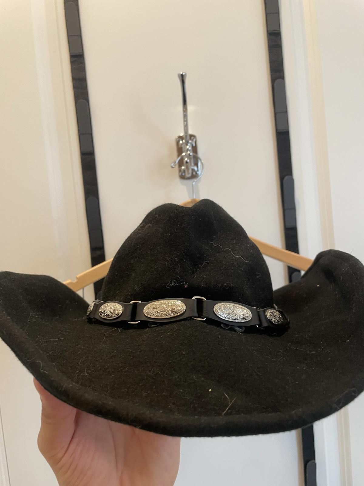 Black Scale Scala Authentic Black Wool Felt Cowboy Hat Size ONE SIZE - 2 Thumbnail