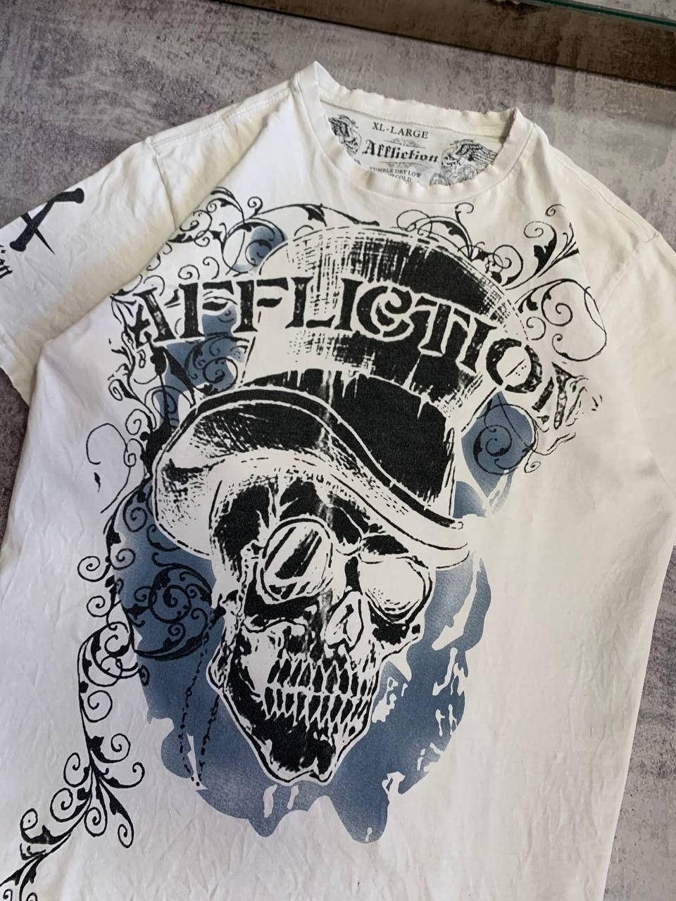 Affliction Distressed Affliction Skull T-Shirt Size US XL / EU 56 / 4 - 4 Thumbnail