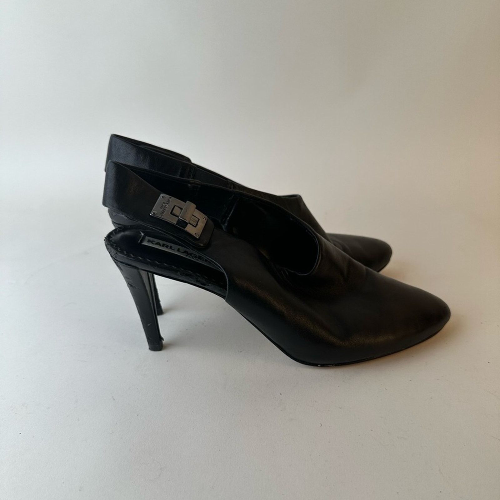 Karl Lagerfeld Karl Langerfield Maddie Slingback Heel Booties Size US 7 / IT 37 - 8 Thumbnail