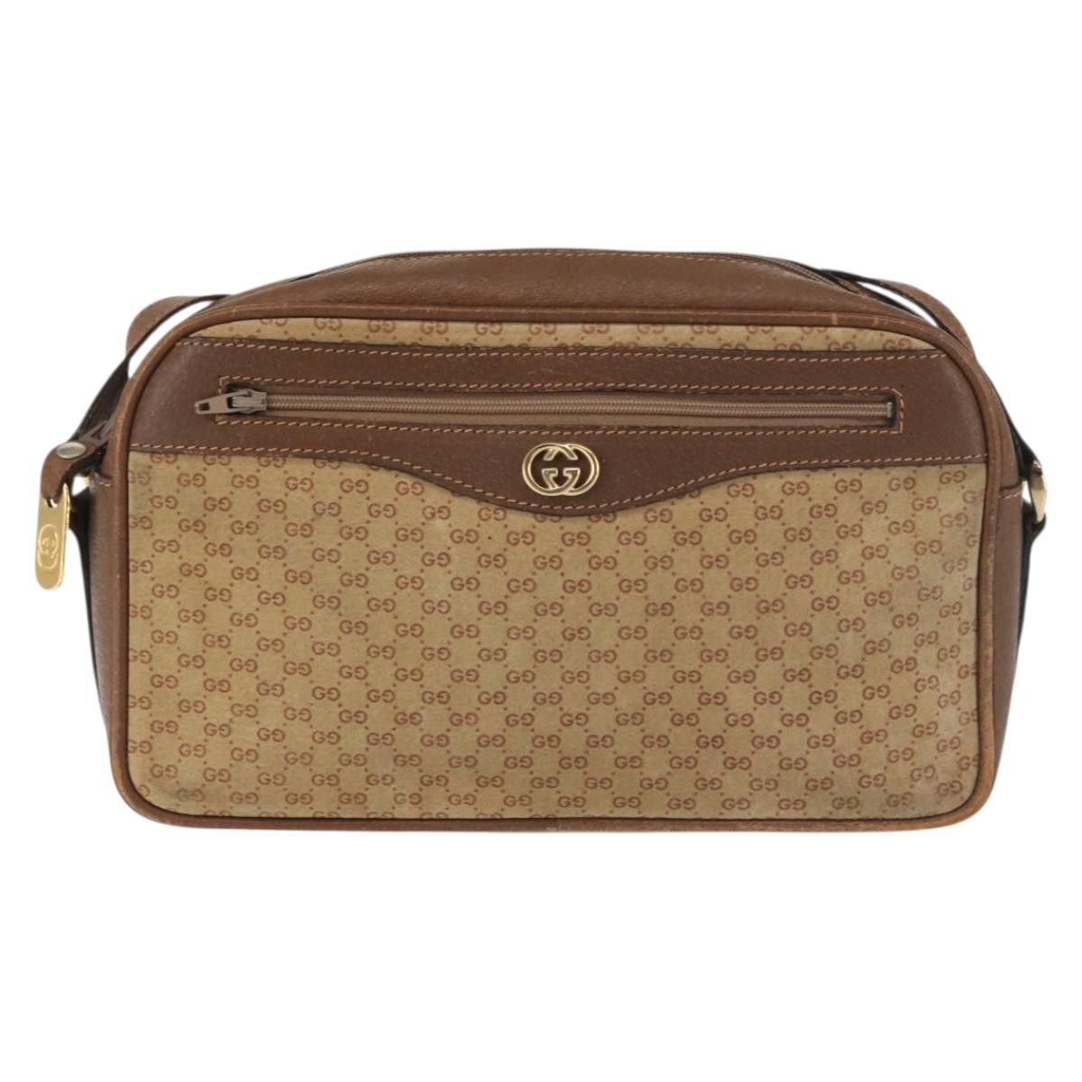 Gucci GUCCI Micro GG Canvas Shoulder Bag Suede Beige Gold Size ONE SIZE - 2 Thumbnail
