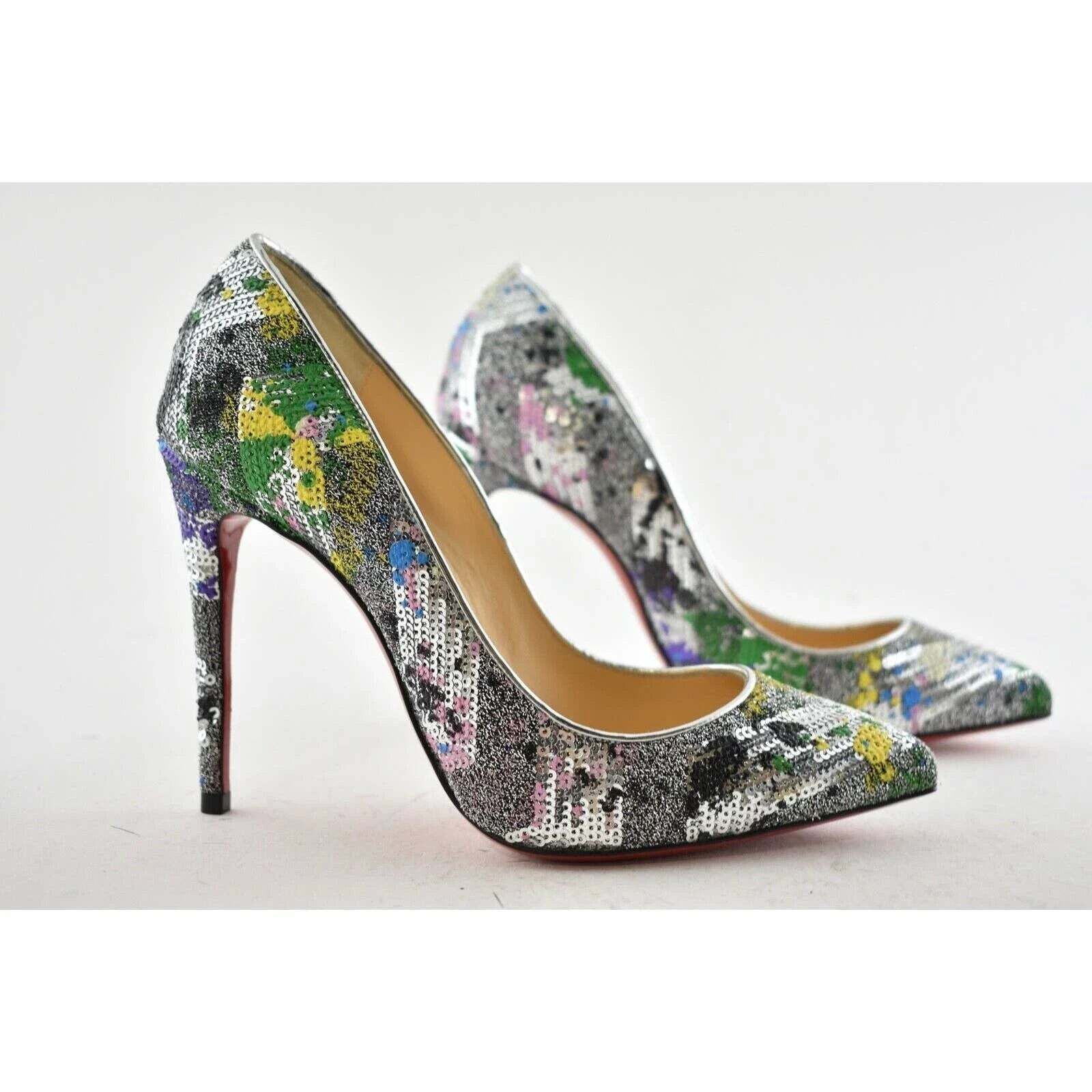 Christian Louboutin Christian Louboutin Pigalle Follies 100 Paillette Splash Size US 7.5 / IT 37.5 - 4 Thumbnail