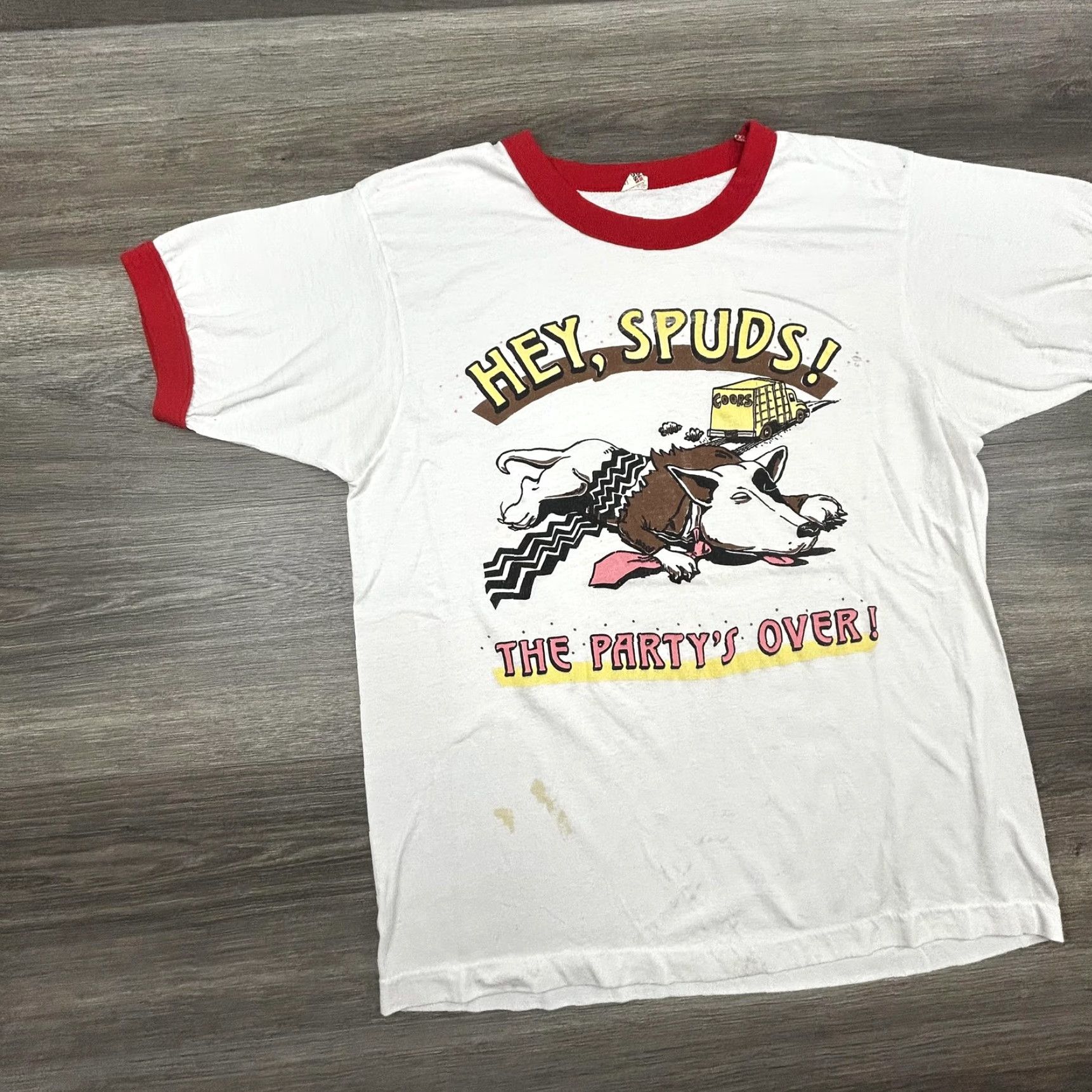 Vintage VINTAGE Spuds MacKenzie Shirt Mens M White Ringer Bud Light 80s Graphic Tee Size US M / EU 48-50 / 2 - 3 Thumbnail