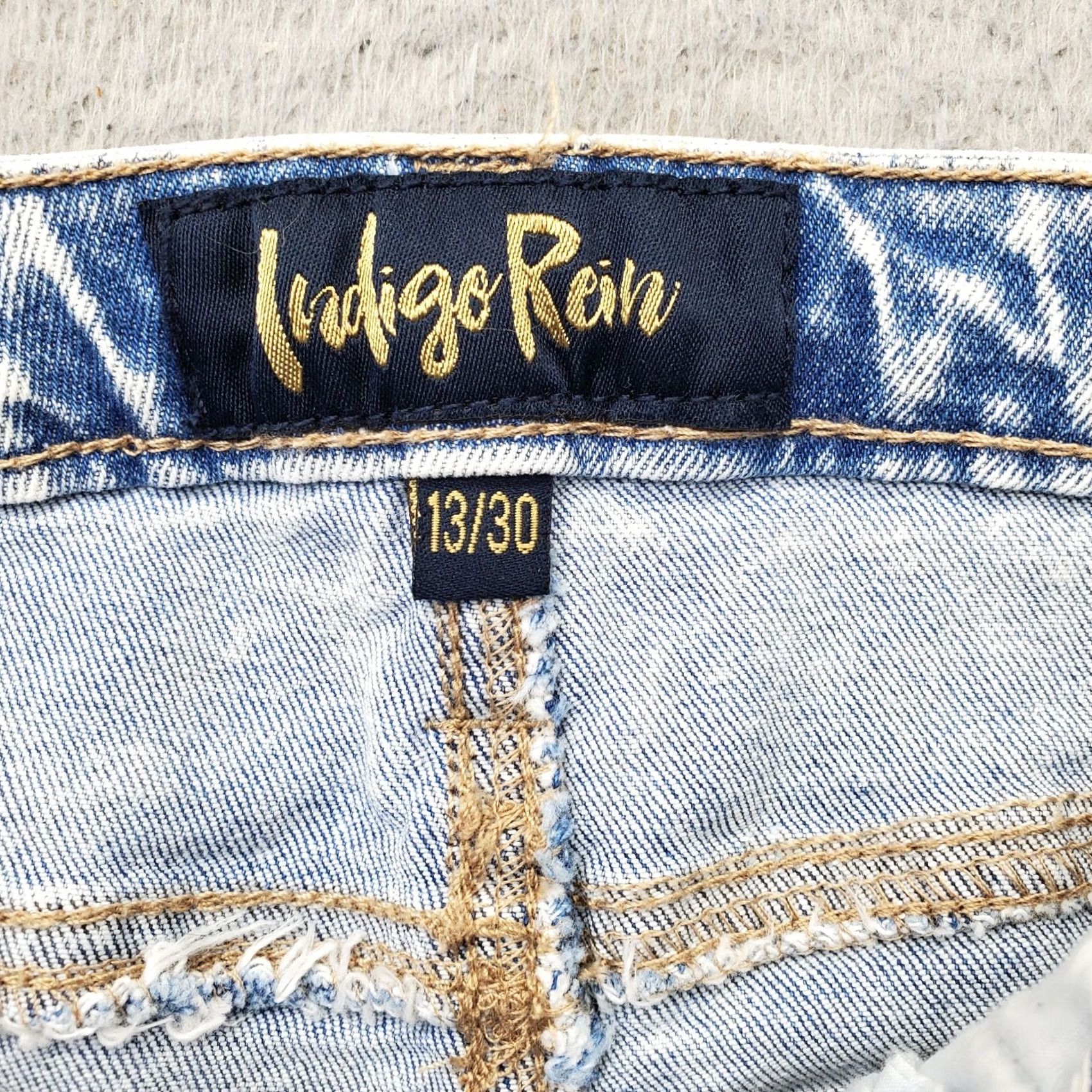 Vintage Indigo Rein Jeans Women’s 13/30 Indigo Rein Straight Jeans 5-Pocket High Rise Distressed Blue Denim W/ Pockets Mens? Size 34" / US 12 / IT 48 - 7 Thumbnail