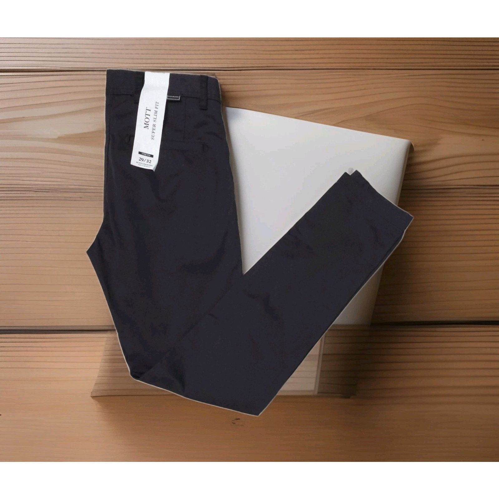 Scotch & Soda Scotch & Soda Pants Mens Mott Super Slim Chinos Dark Gray 29 Size US 29 - 3 Thumbnail