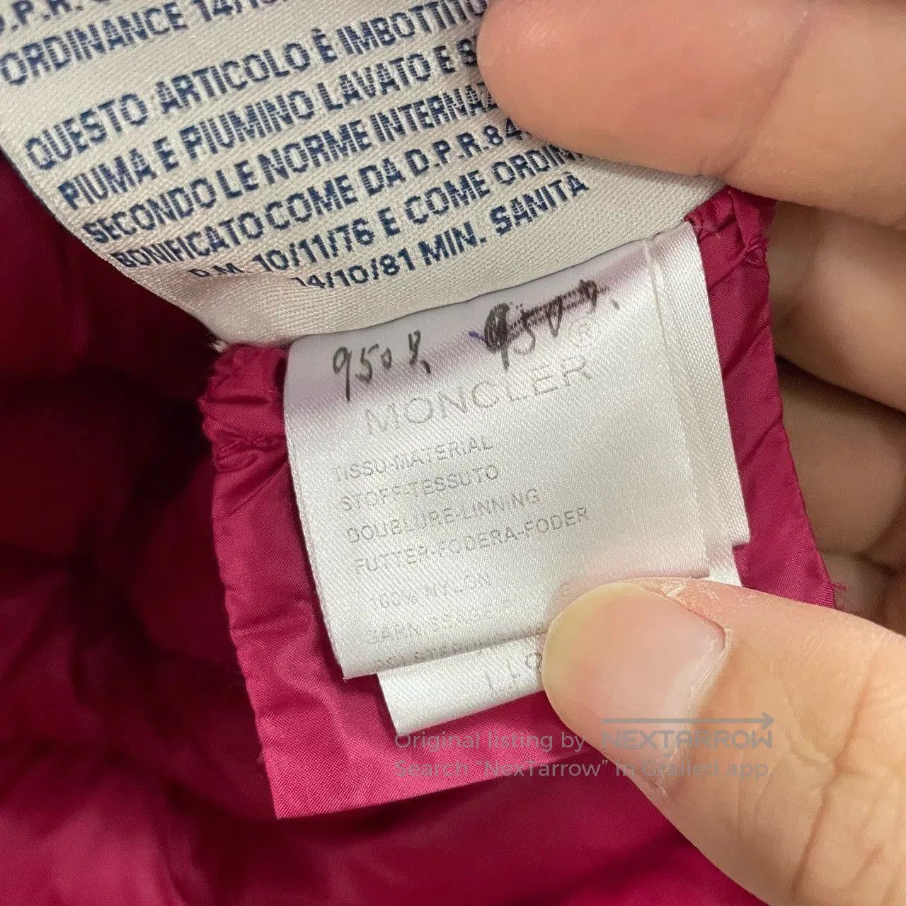 Moncler Moncler Pink Down Jacket. Size S / US 4 / IT 40 - 3 Thumbnail
