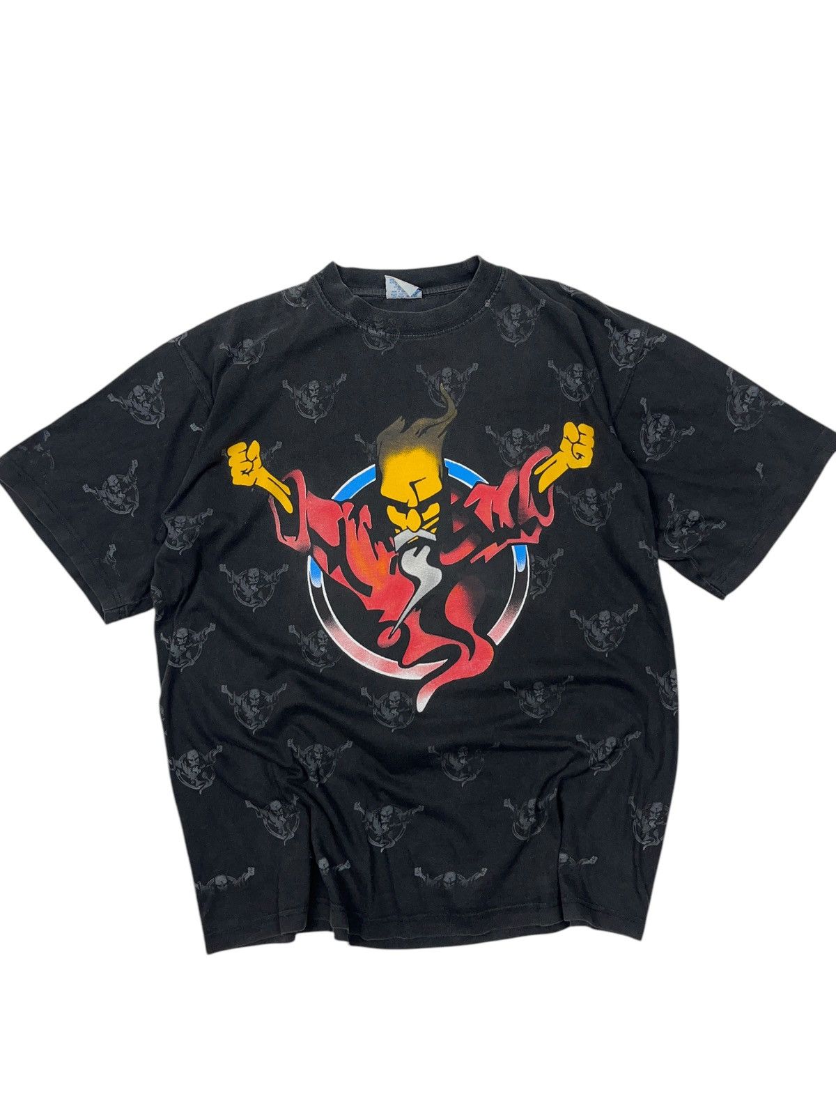 Thunderdome × Vintage Vintage 90s Thunderdome Wizard All Over Print T-shirt Gabber Size US XL / EU 56 / 4 - 1 Thumbnail