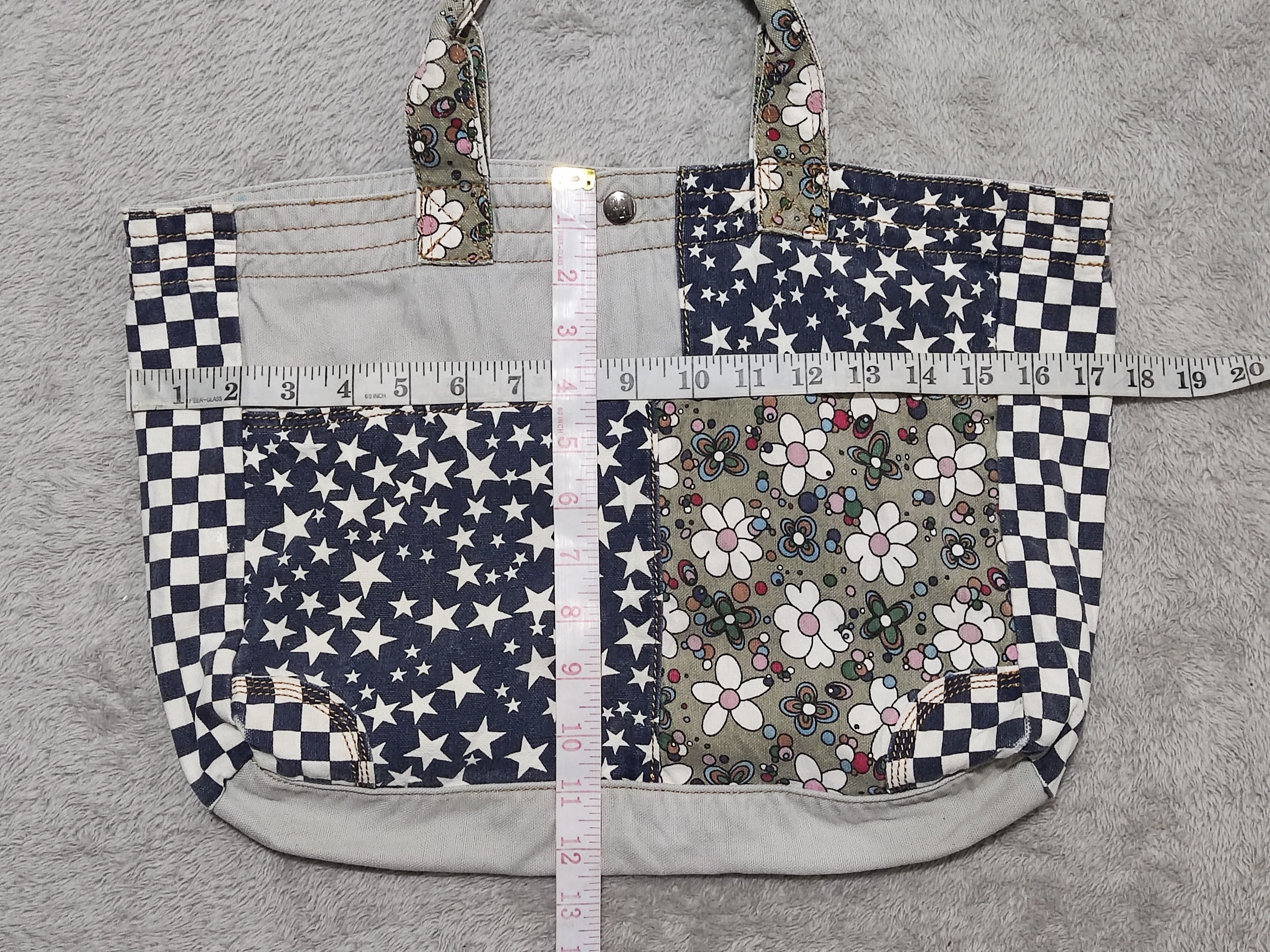 Hysteric Glamour VTG Hysteric Glamour Y2K Mixed Patchwork Denim Tote Bag Size ONE SIZE - 15 Thumbnail