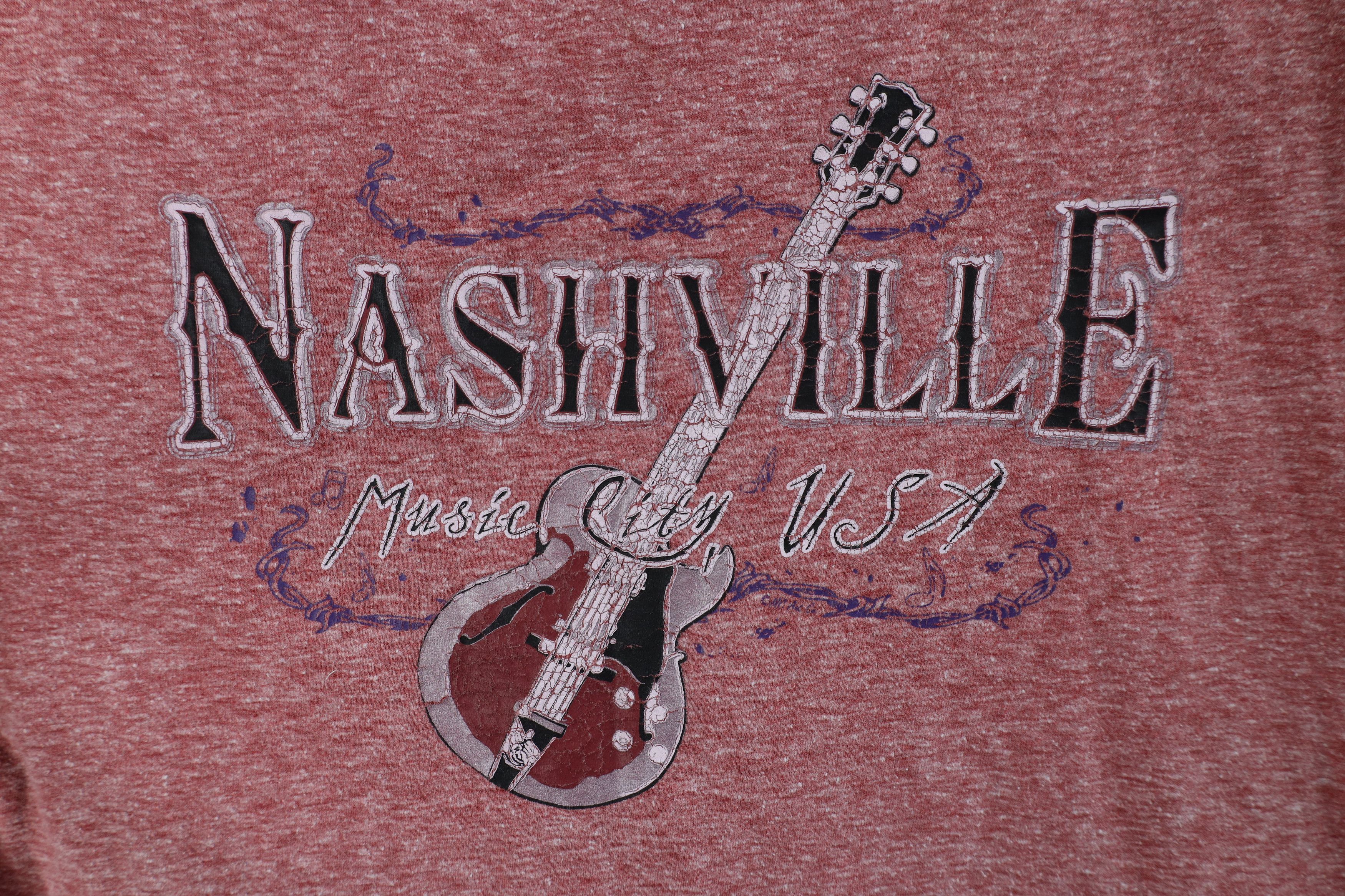Vintage Vintage 90s Streetwear Nashville City Jersey Knit T-Shirt Size US L / EU 52-54 / 3 - 4 Thumbnail