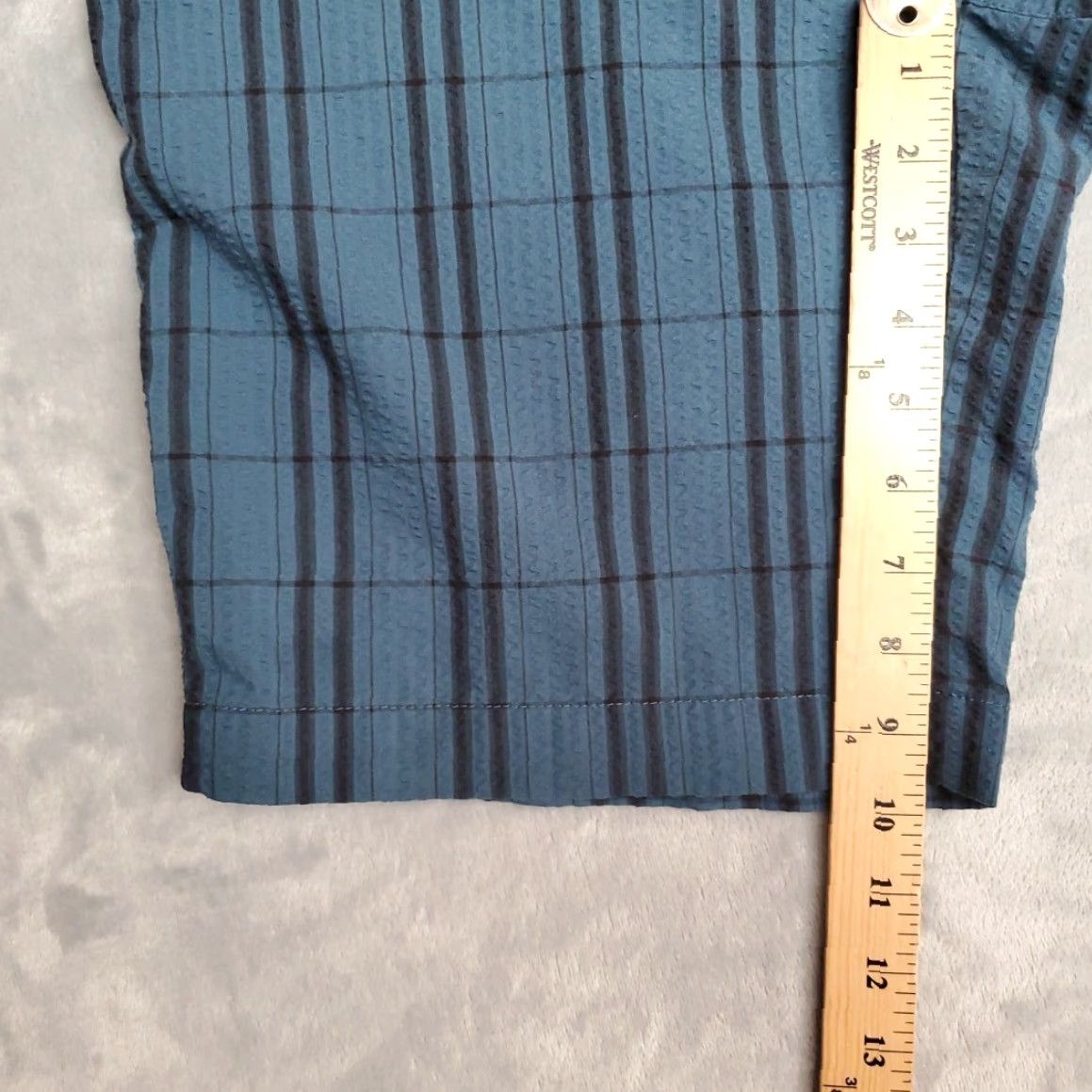 Patagonia Patagonia Shorts Men 31 Blue Flat Front Seersucker Outdoor Hike Bermuda Ocean Nature Plaid Pockets Casual Mens Size US 31 - 6 Thumbnail